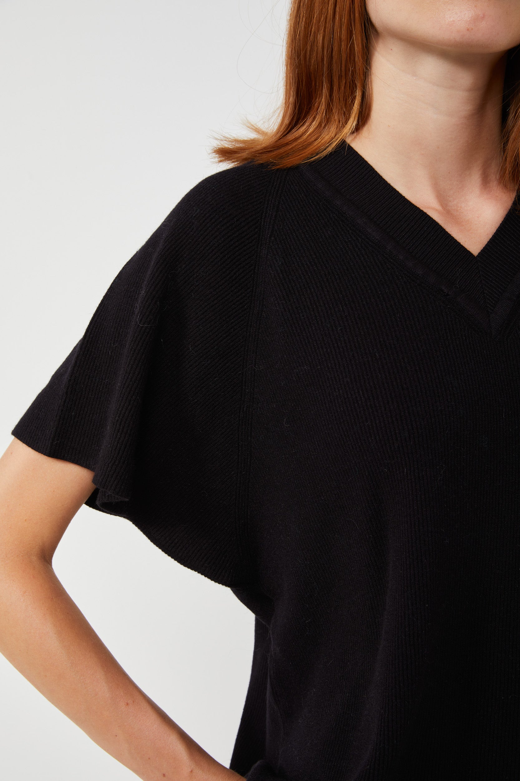 VICOLO Schwarz Pullover mit V-Ausschnitt