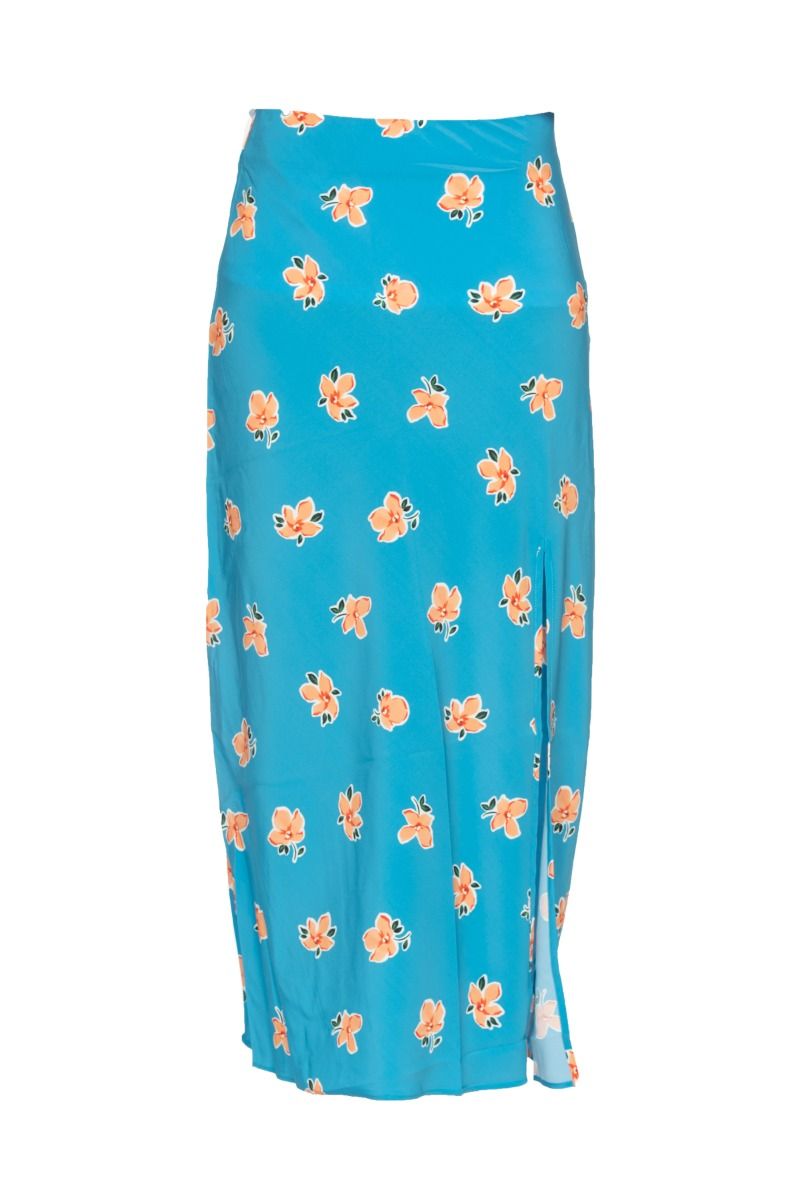 GLAMOROUS Rock Midi Blau a Fiori