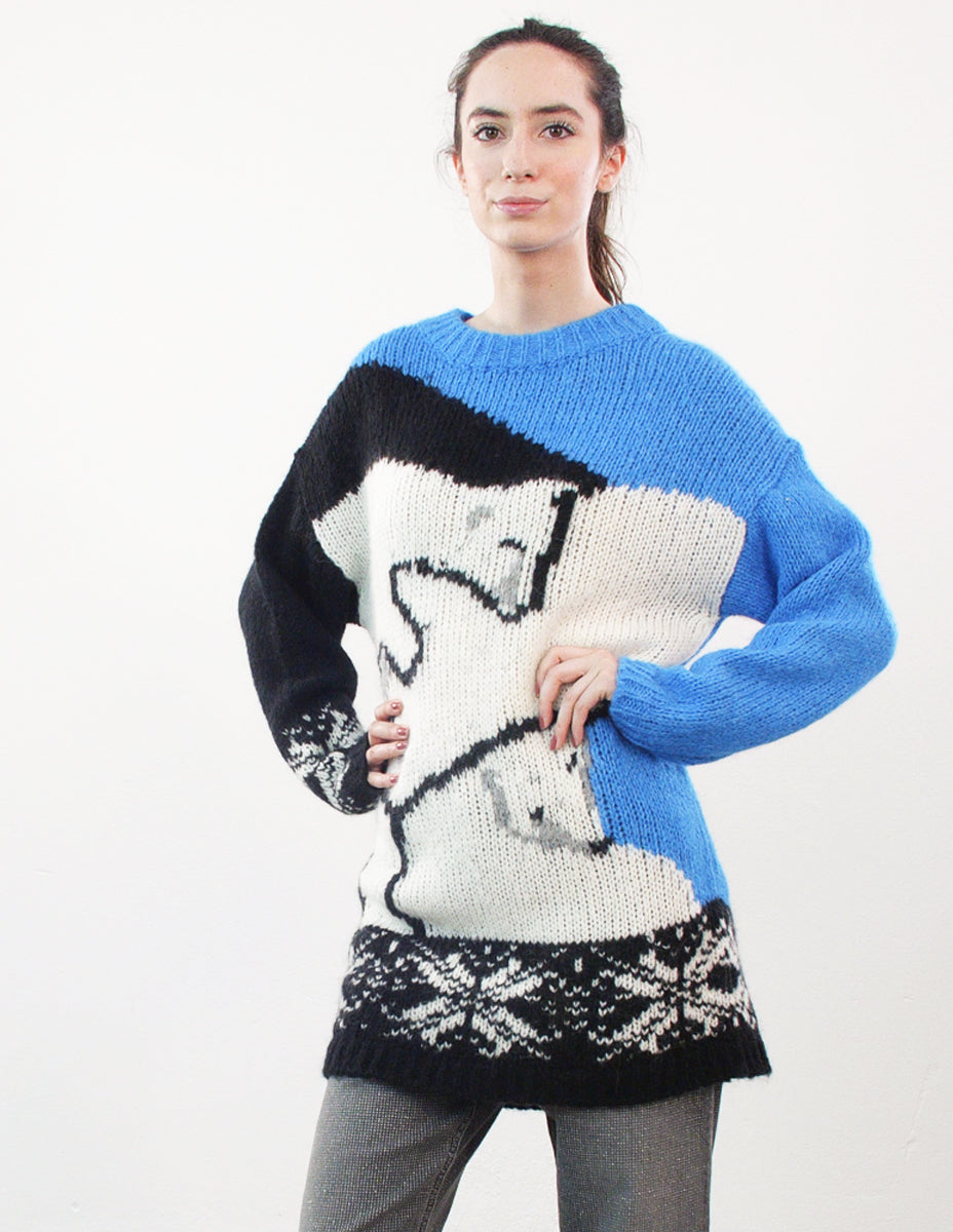 MY TWIN TWINSET Kleiderpullover mit Bärenmuster