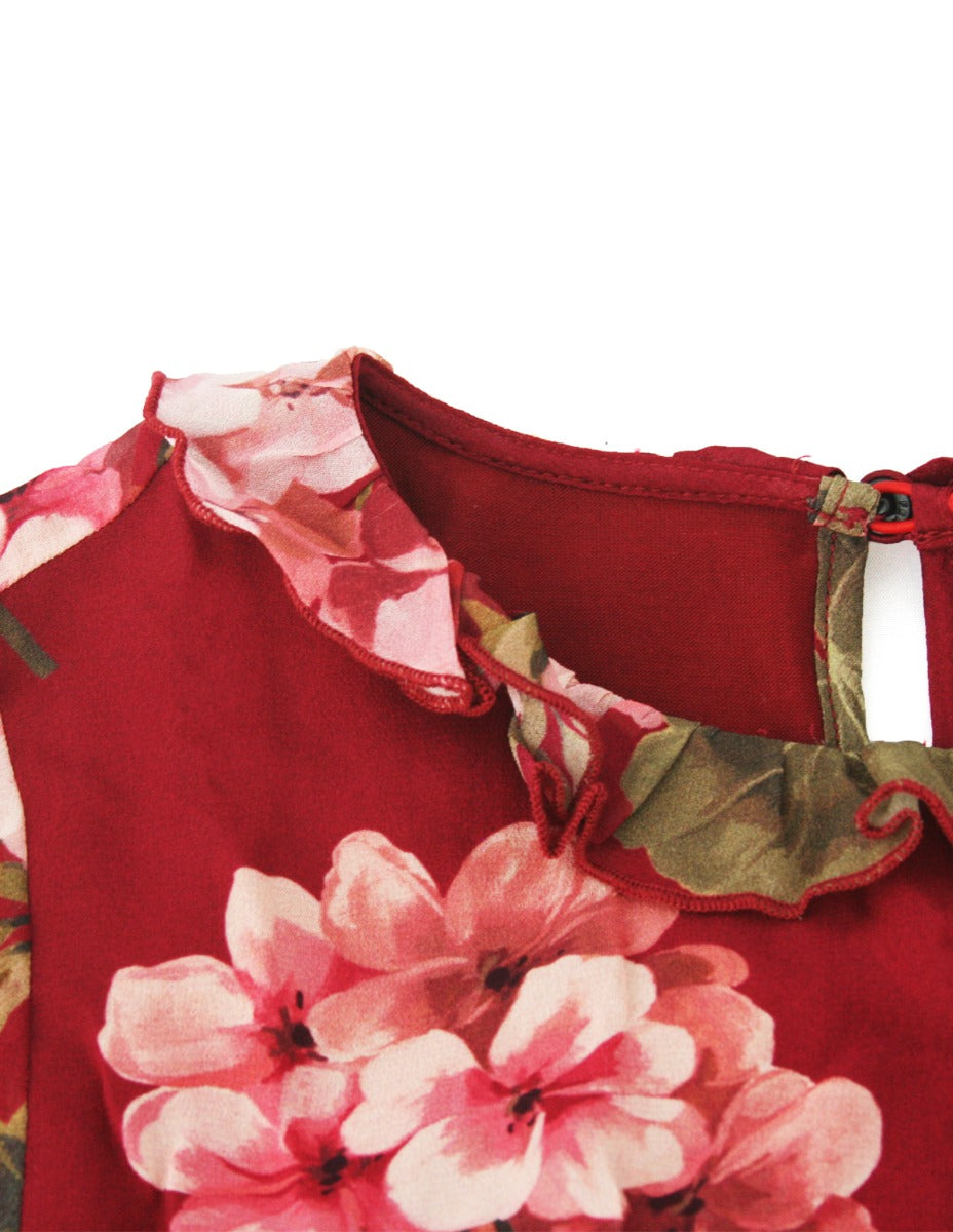 Twinset Girl Georgette-Kleid mit Blumendruck