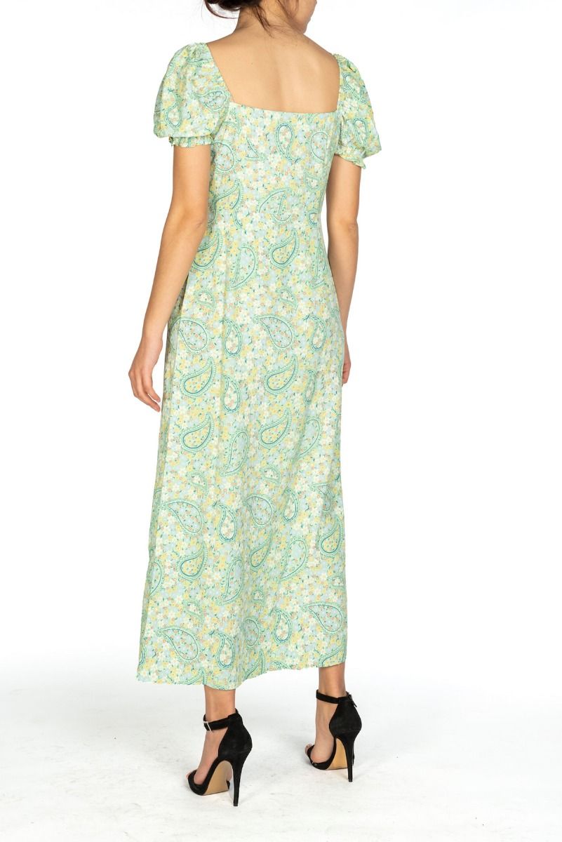 GLAMOURÖSES langes Grüne Paisley-Kleid