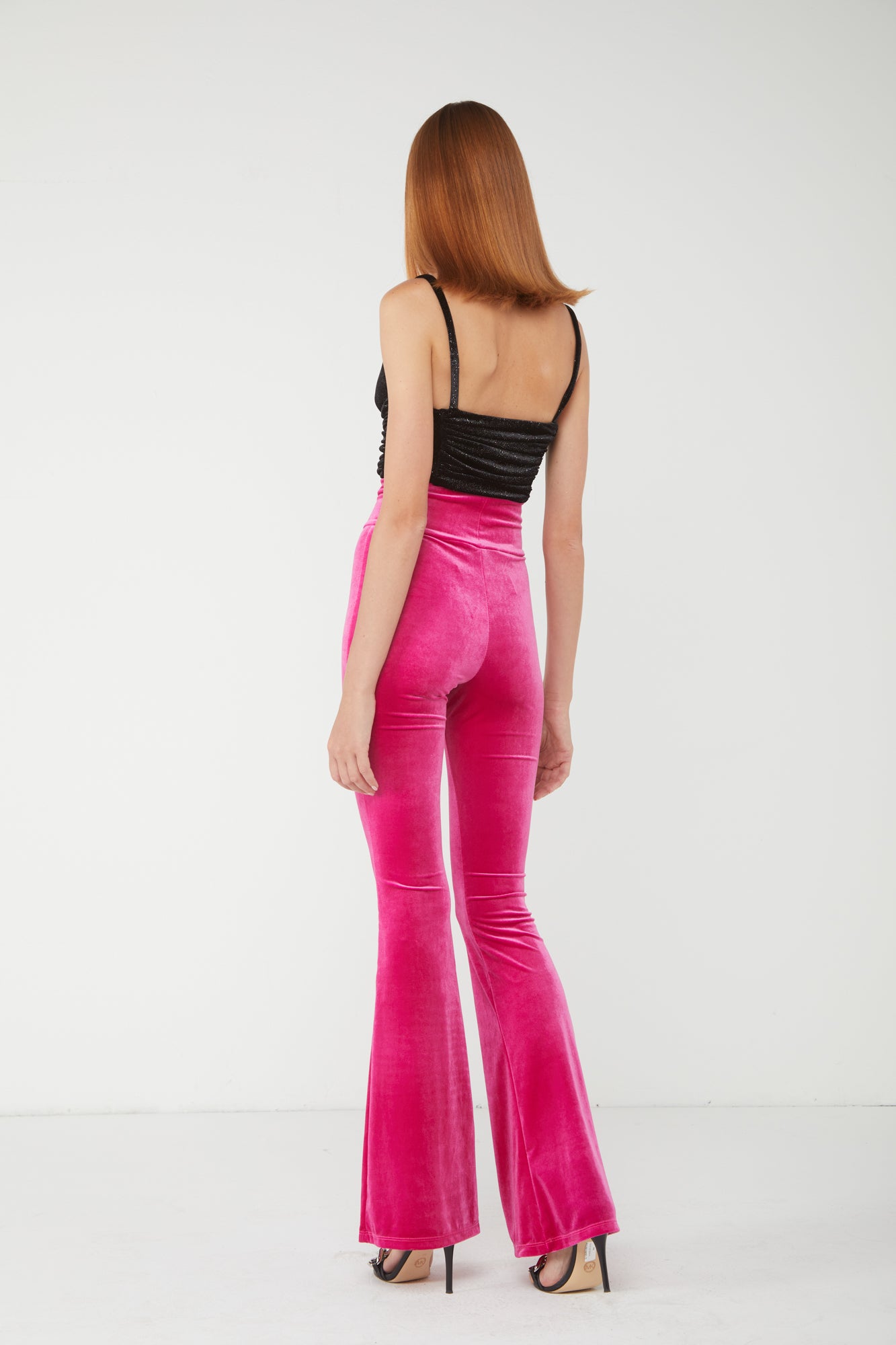 ALESSANDRA GALLO Fuchsia Samt-Schlaghose