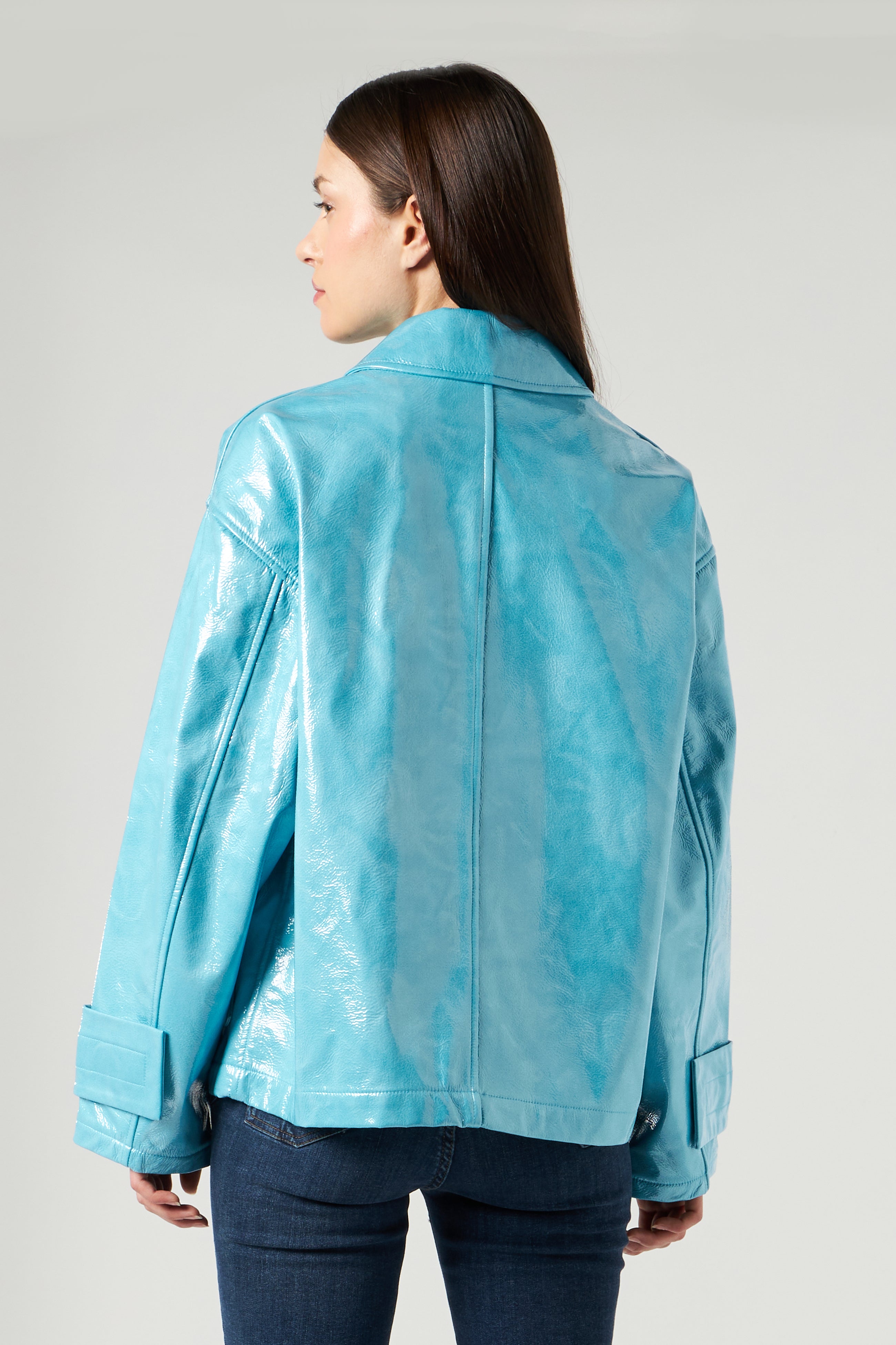 STAND STUDIO Constance Chlorblaue kurze Jacke