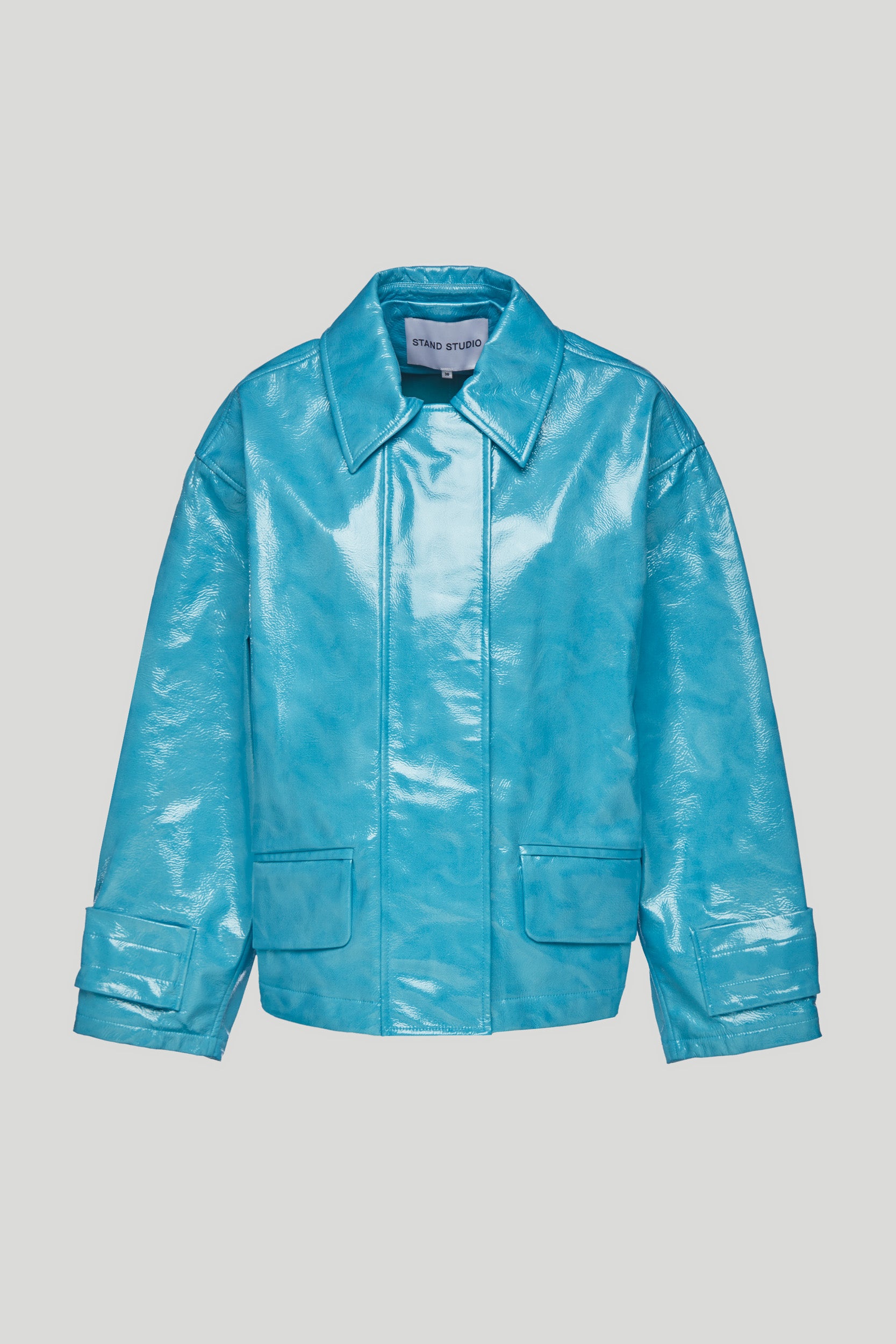 STAND STUDIO Constance Chlorblaue kurze Jacke