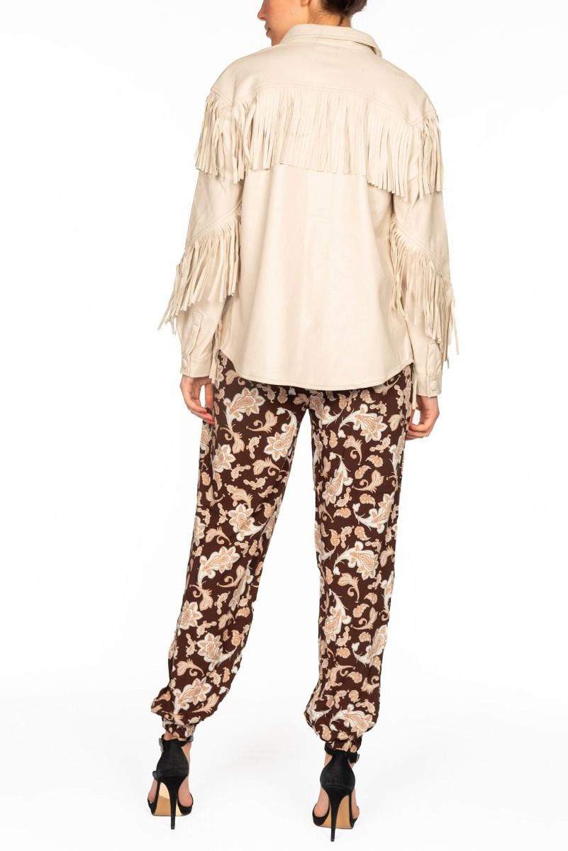 GLAMOROUS Cremefarbenes Hemd mit Fransen