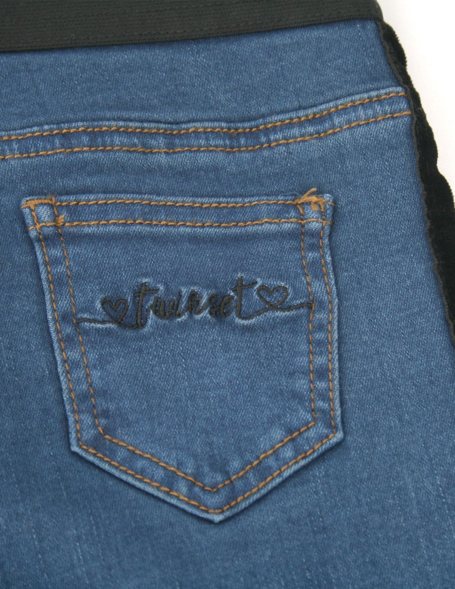 Twinset Girl Jeans Skinny mit Pailletten