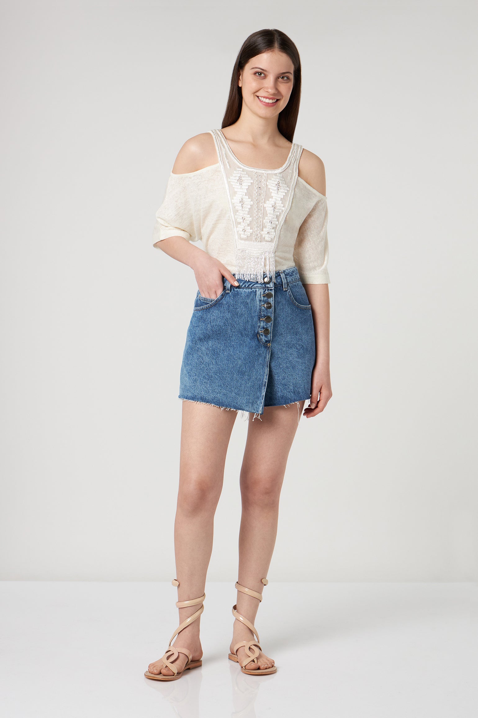JIJIL Shorts aus Denim im Vintage-Stil