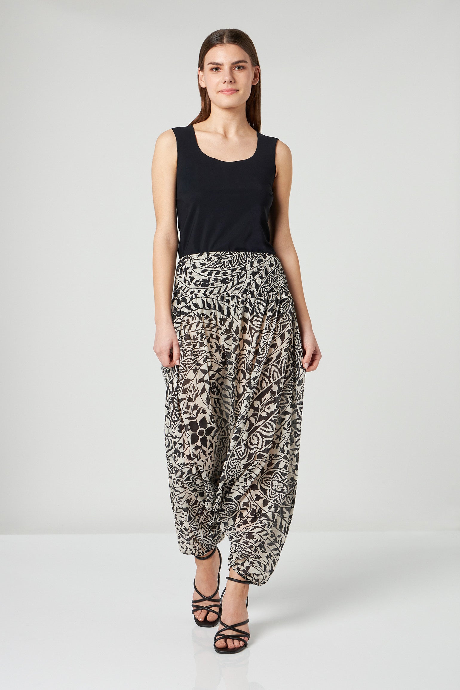 JIJIL Baumwollhose mit Efeu-Print