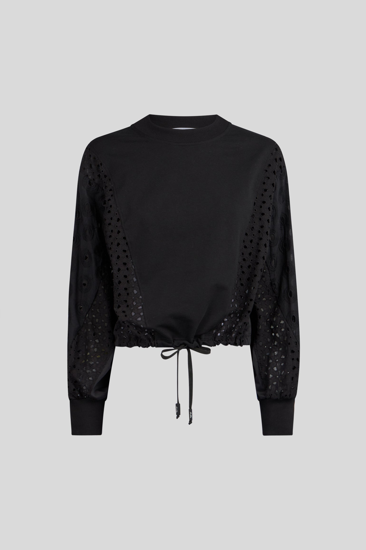 JIJIL Schwarz Sweatshirt mit perforierten Ärmeln