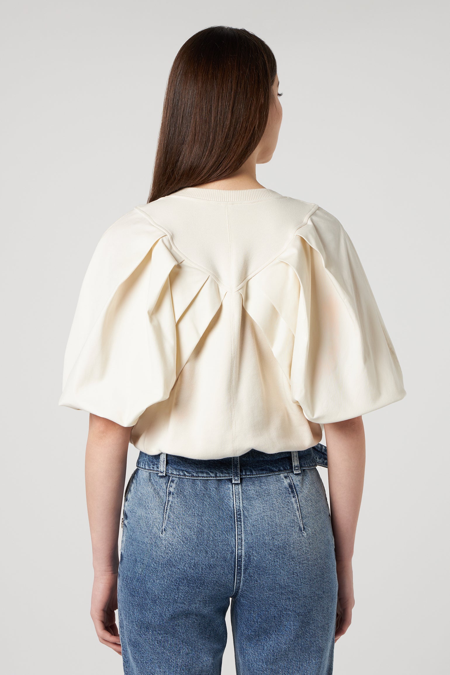 JIJIL Elfenbeinfarbenes Baumwoll-Sweatshirt