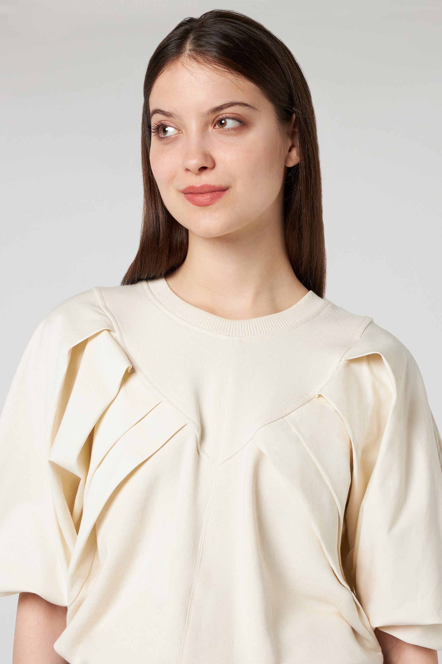 JIJIL Elfenbeinfarbenes Baumwoll-Sweatshirt