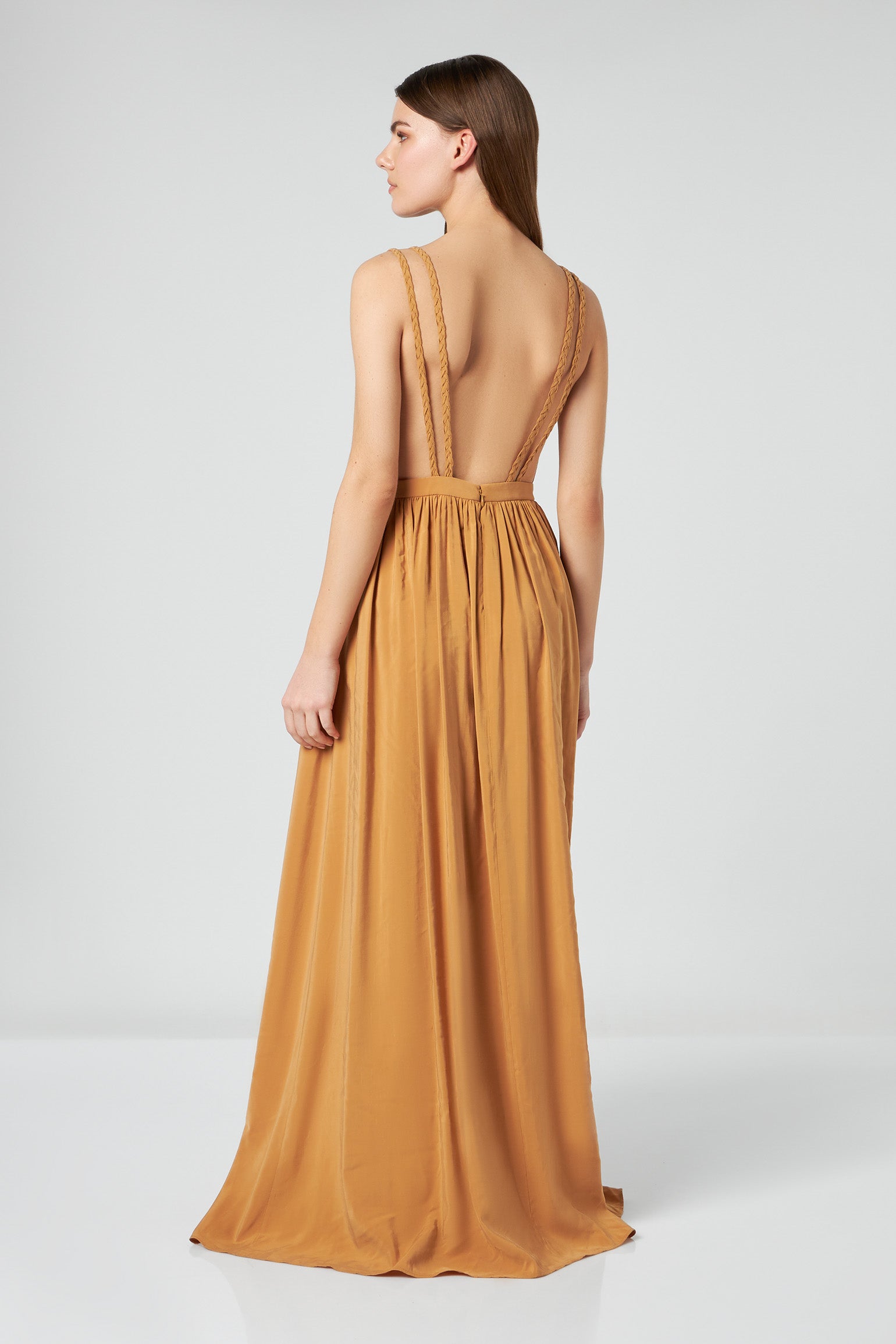 JIJIL Langes ockerfarbenes Kleid