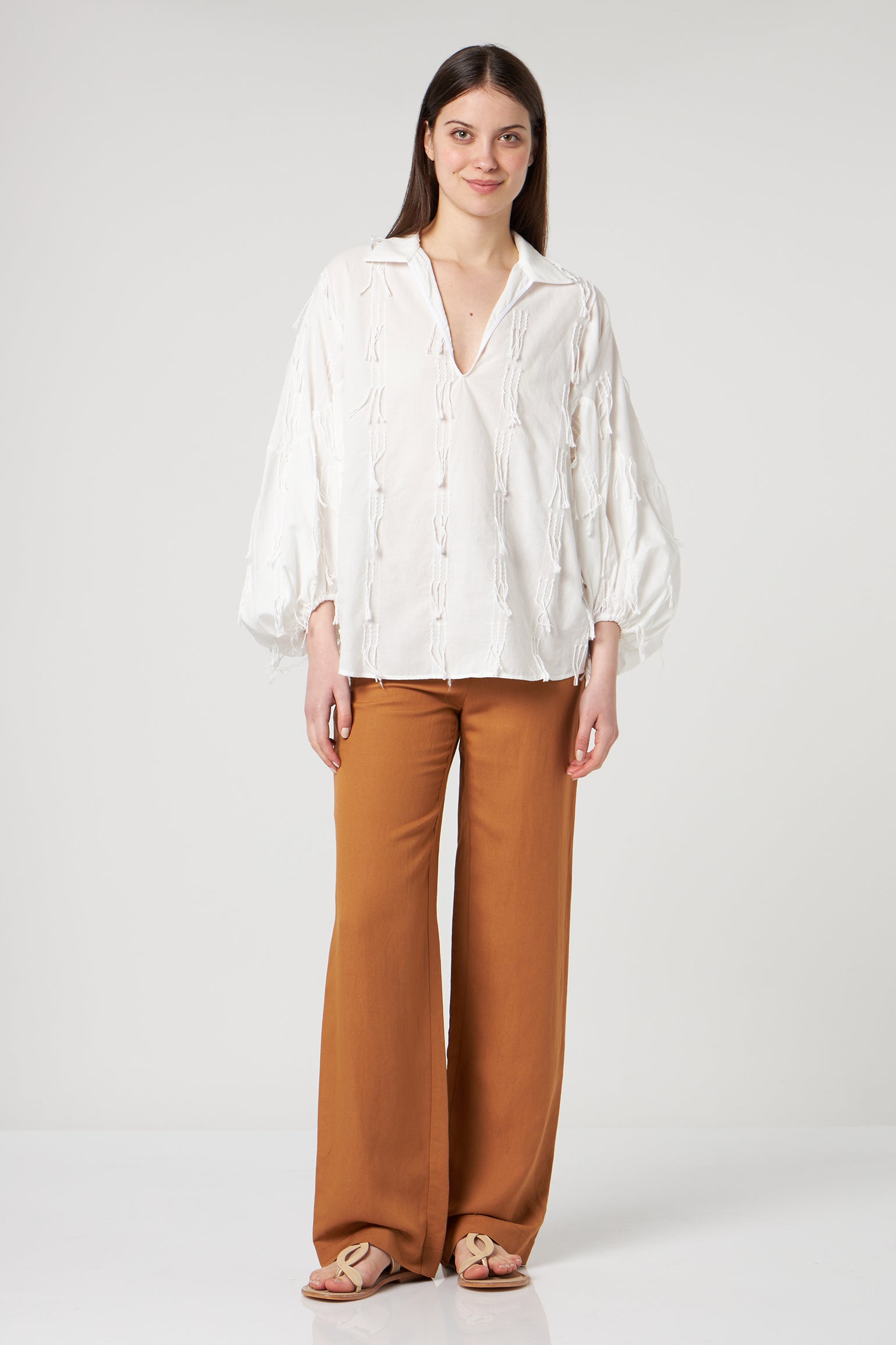 JIJIL Weiße Bluse mit Stickerei