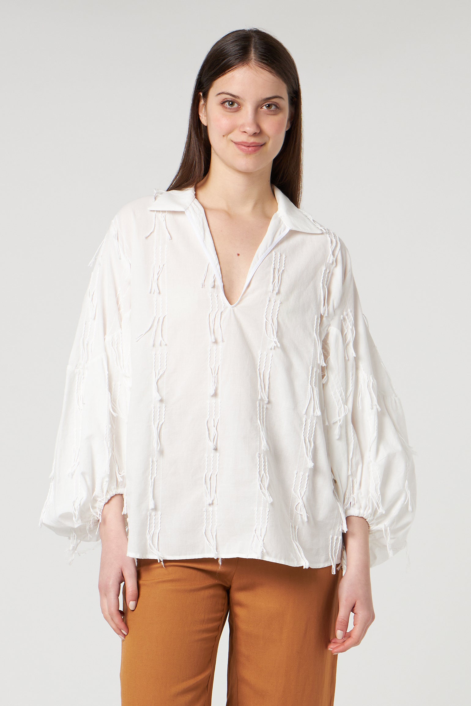 JIJIL Weiße Bluse mit Stickerei