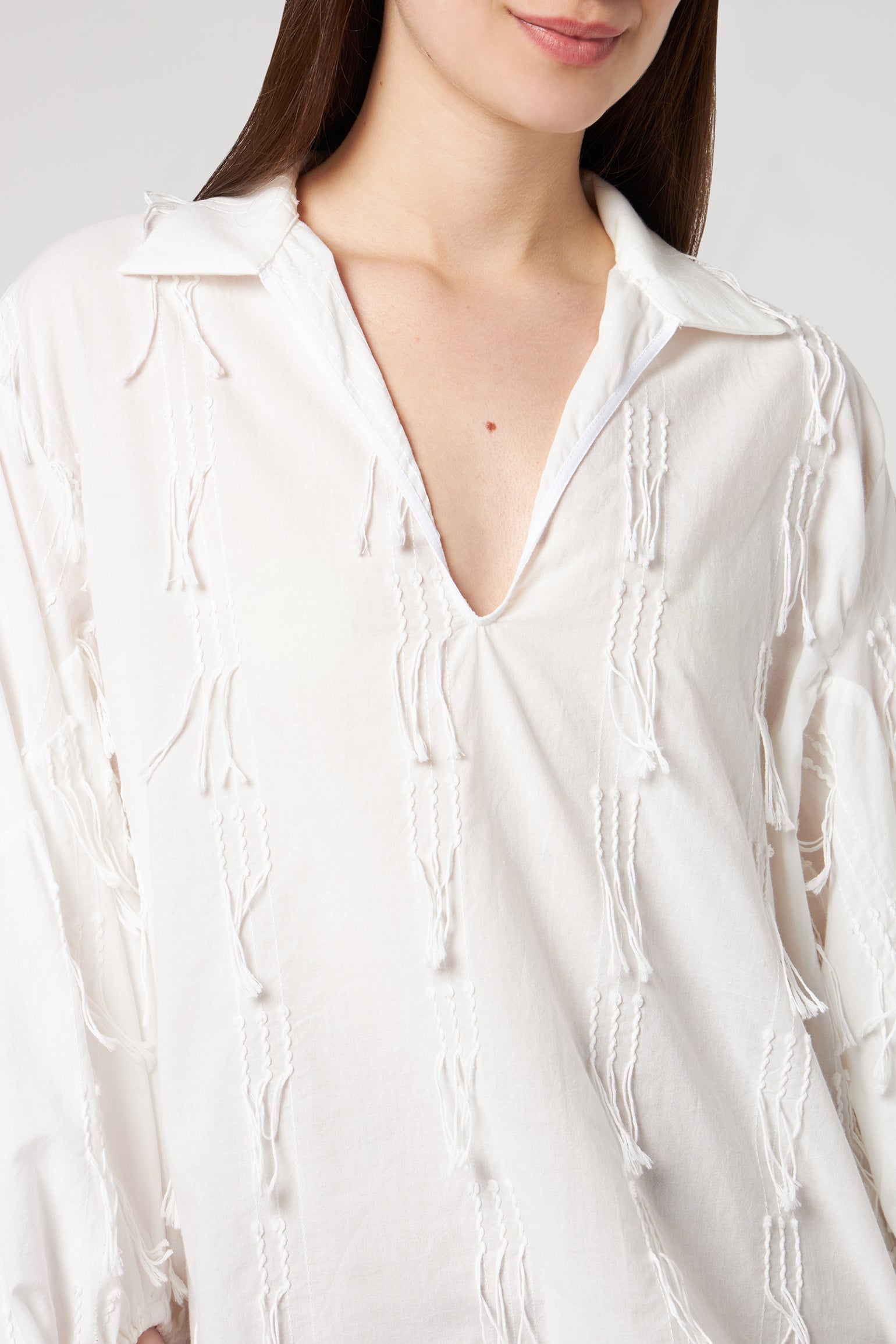 JIJIL Weiße Bluse mit Stickerei