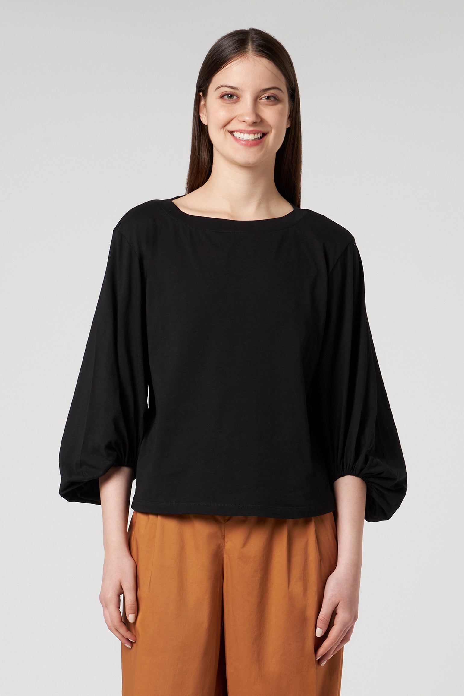 JIJIL Schwarz T-Shirt mit Puffärmeln