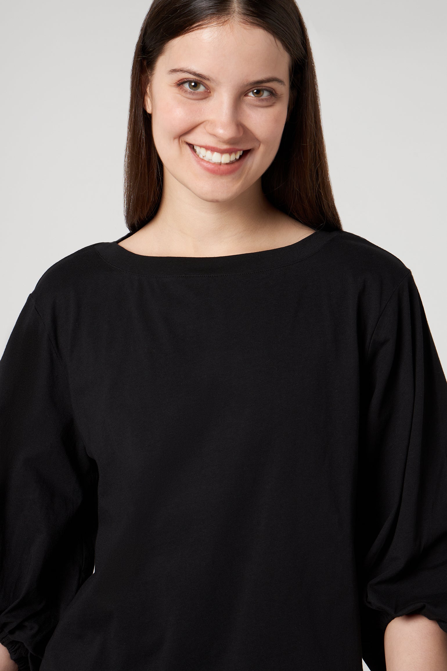 JIJIL Schwarz T-Shirt mit Puffärmeln