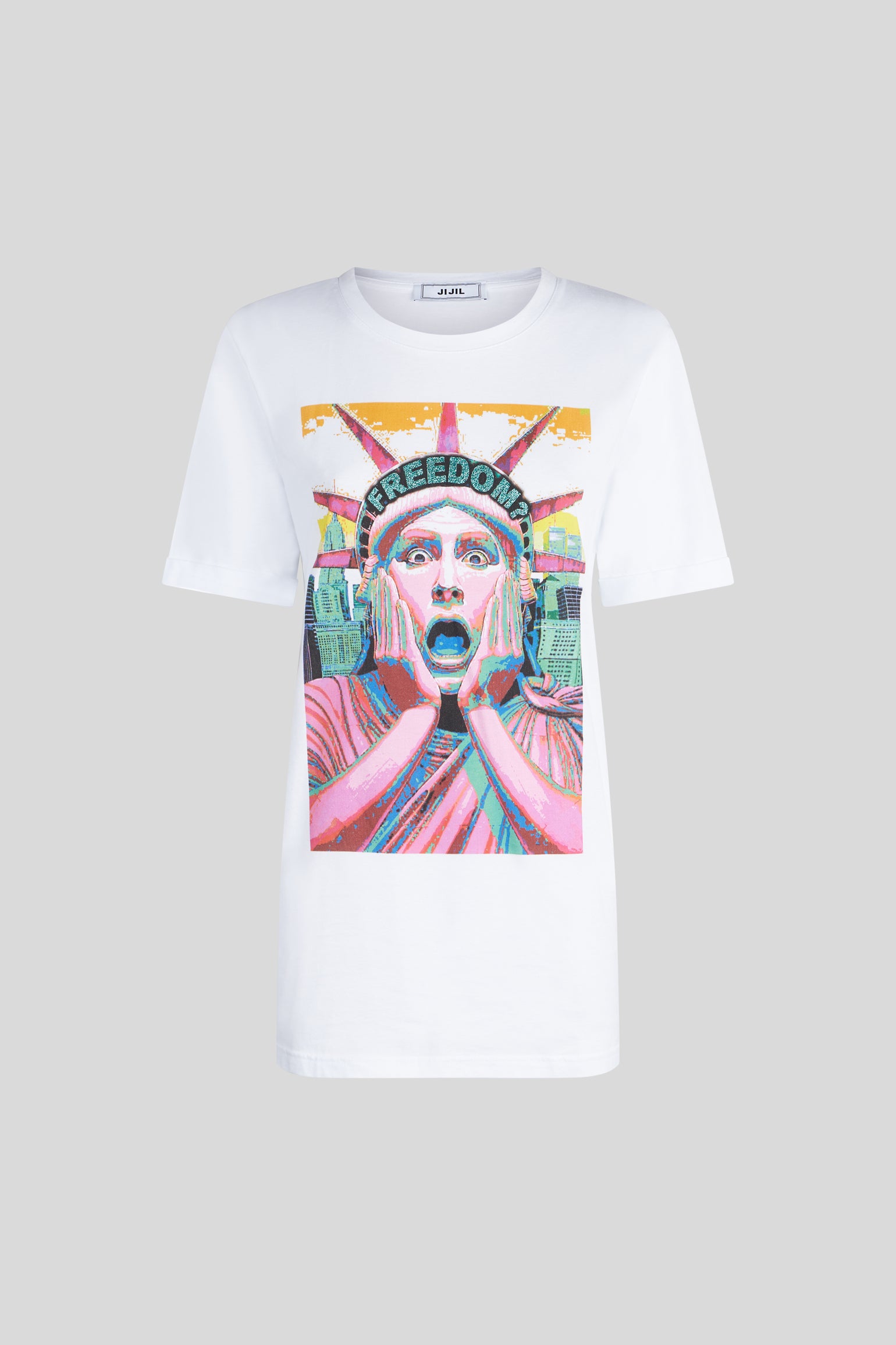 JIJIL Weiße T-Shirt mit Freedom-Aufdruck
