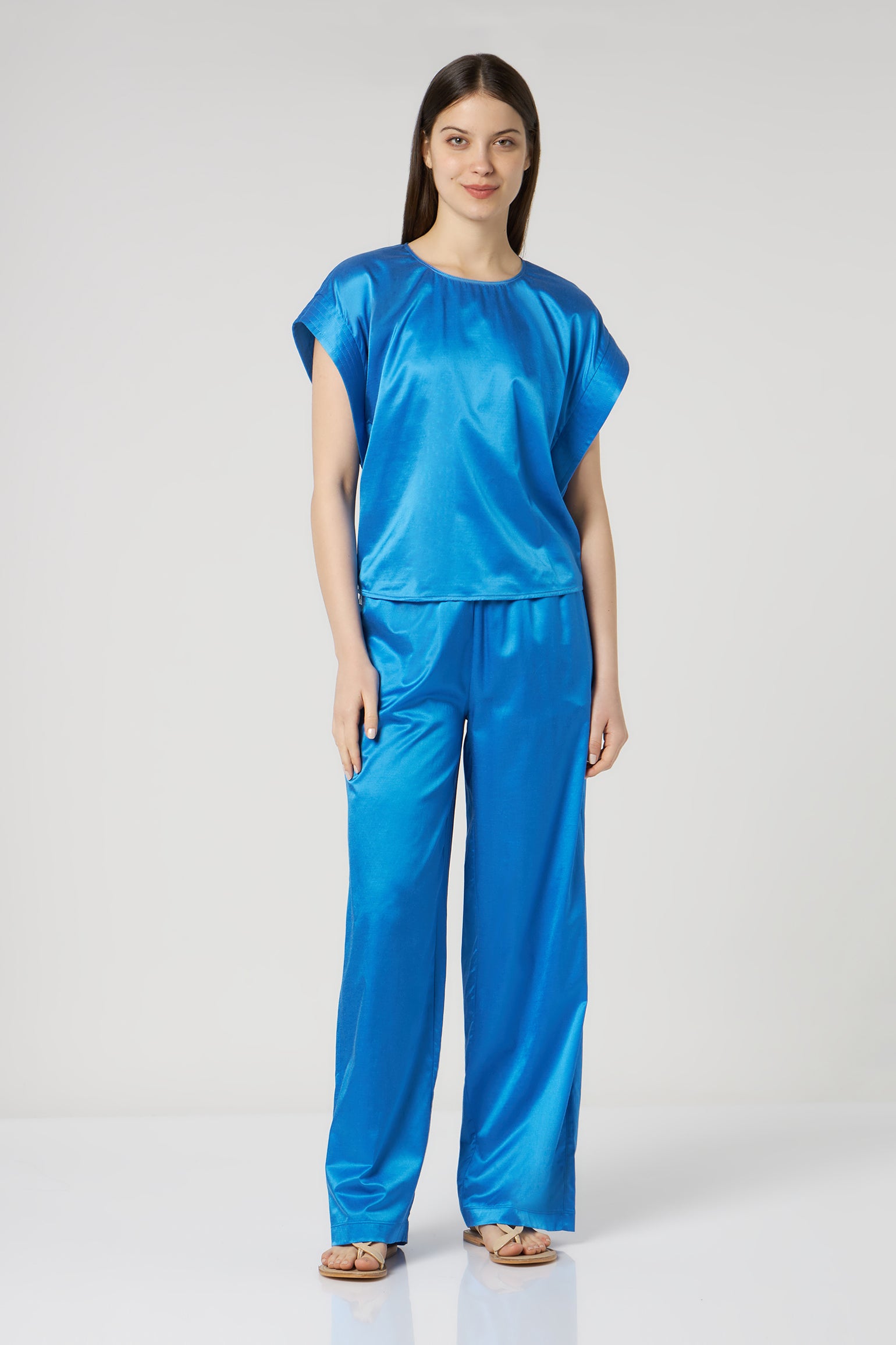 JIJIL Blau T-Shirt aus Seidenmischung