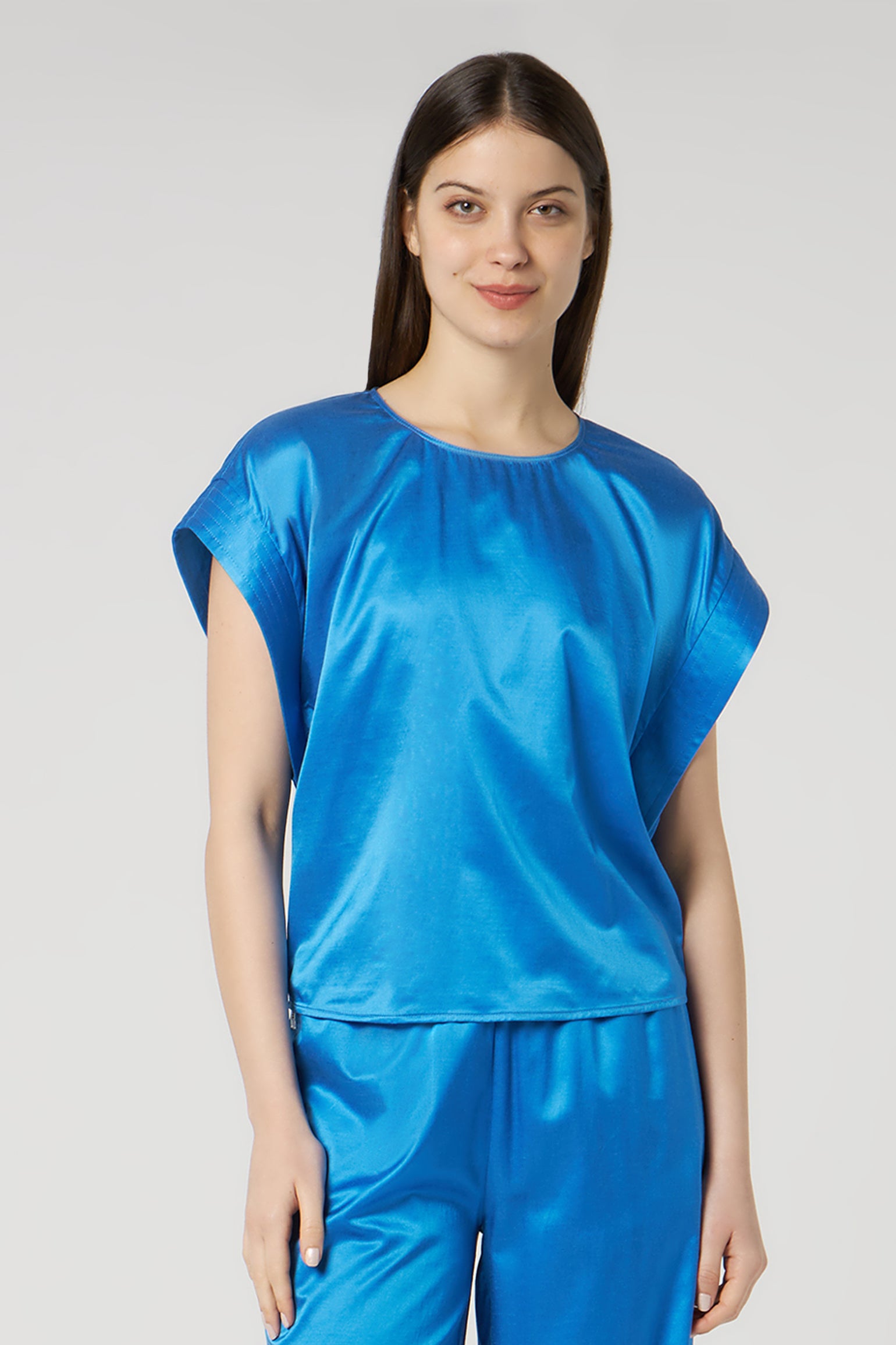JIJIL Blau T-Shirt aus Seidenmischung