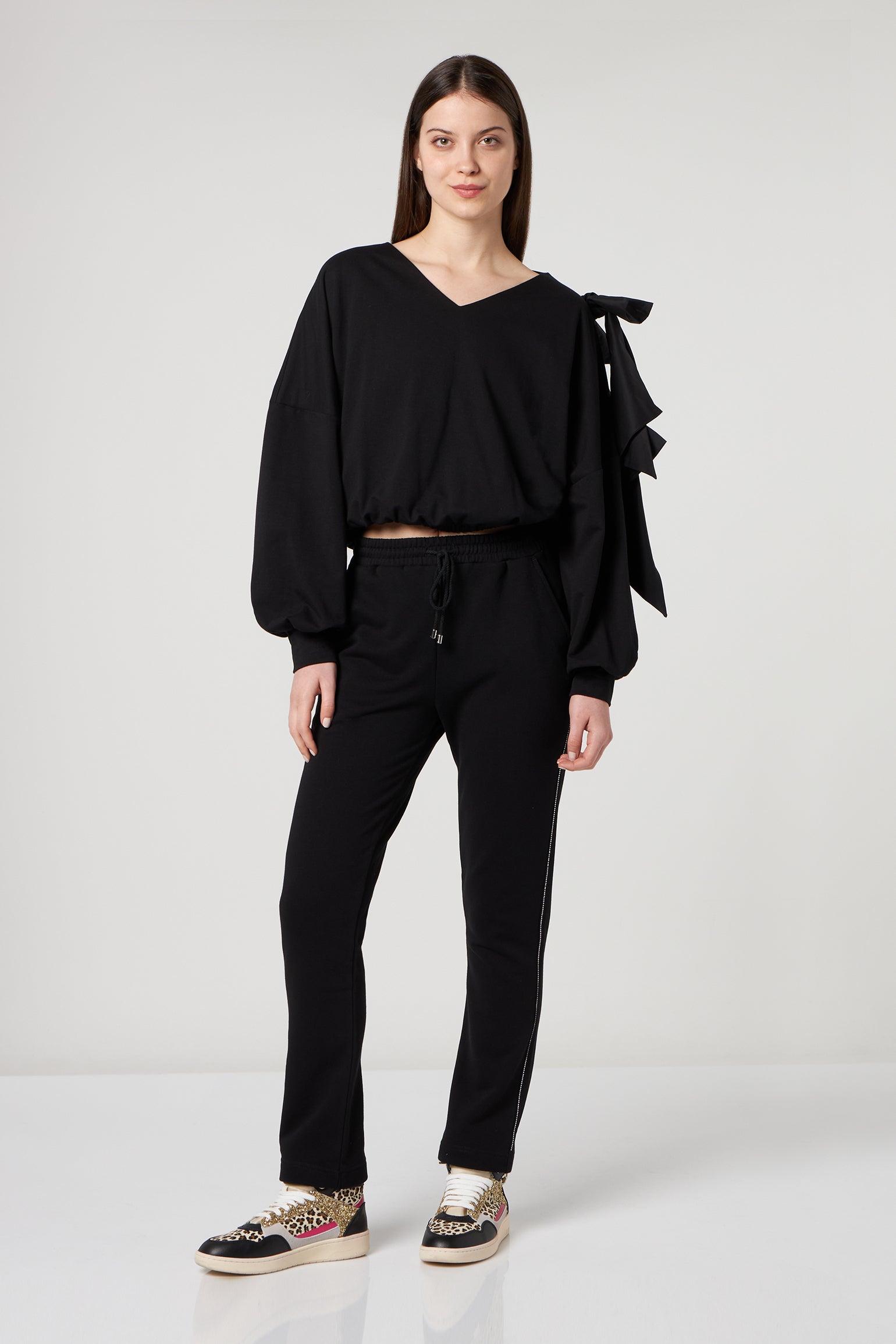 PATRIZIA PEPE Schwarz sportliche Hose