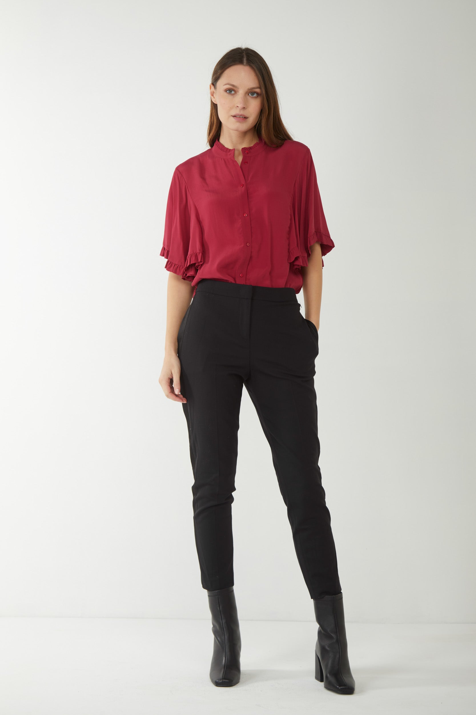 TWINSET Rote Hemd aus Crêpe de Chine