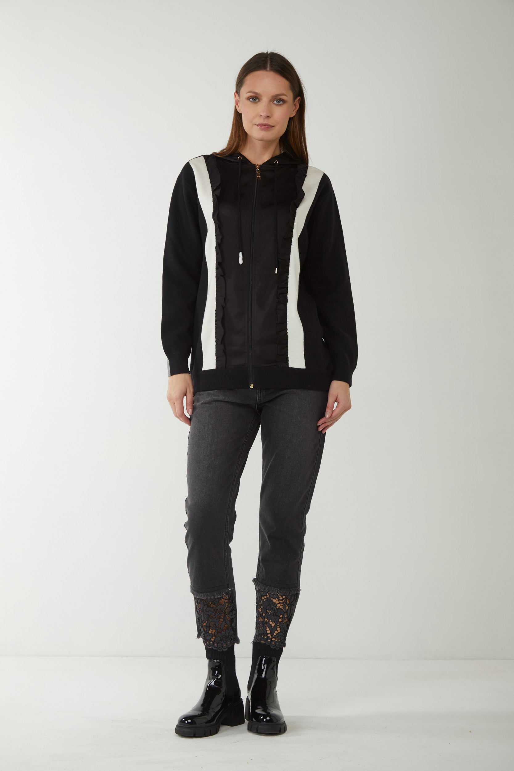 MY TWIN TWINSET Schwarz Jacke mit Kapuze