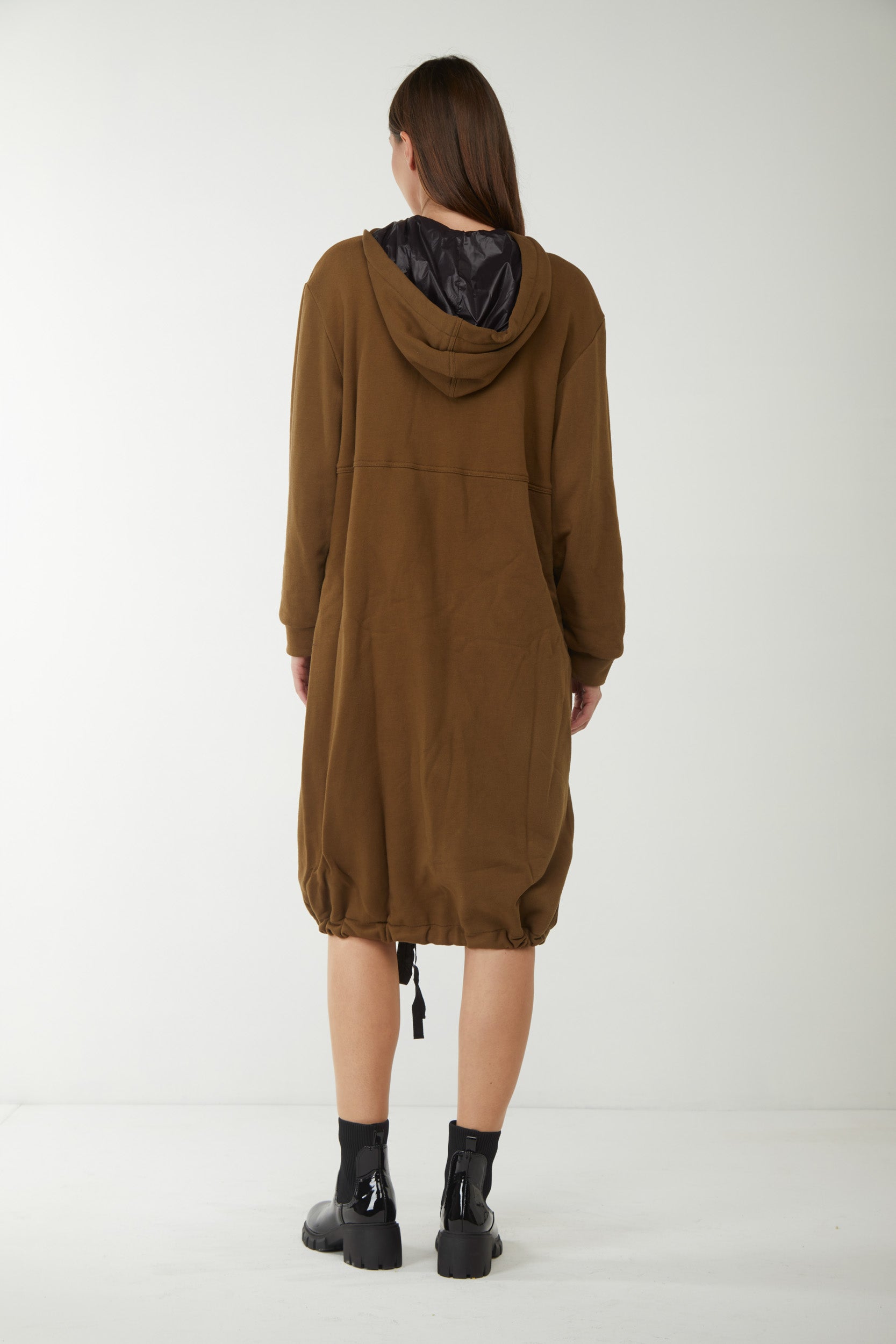 TWINSET Maxi-Sweatshirt Grüne Militärgrün mit Kapuze