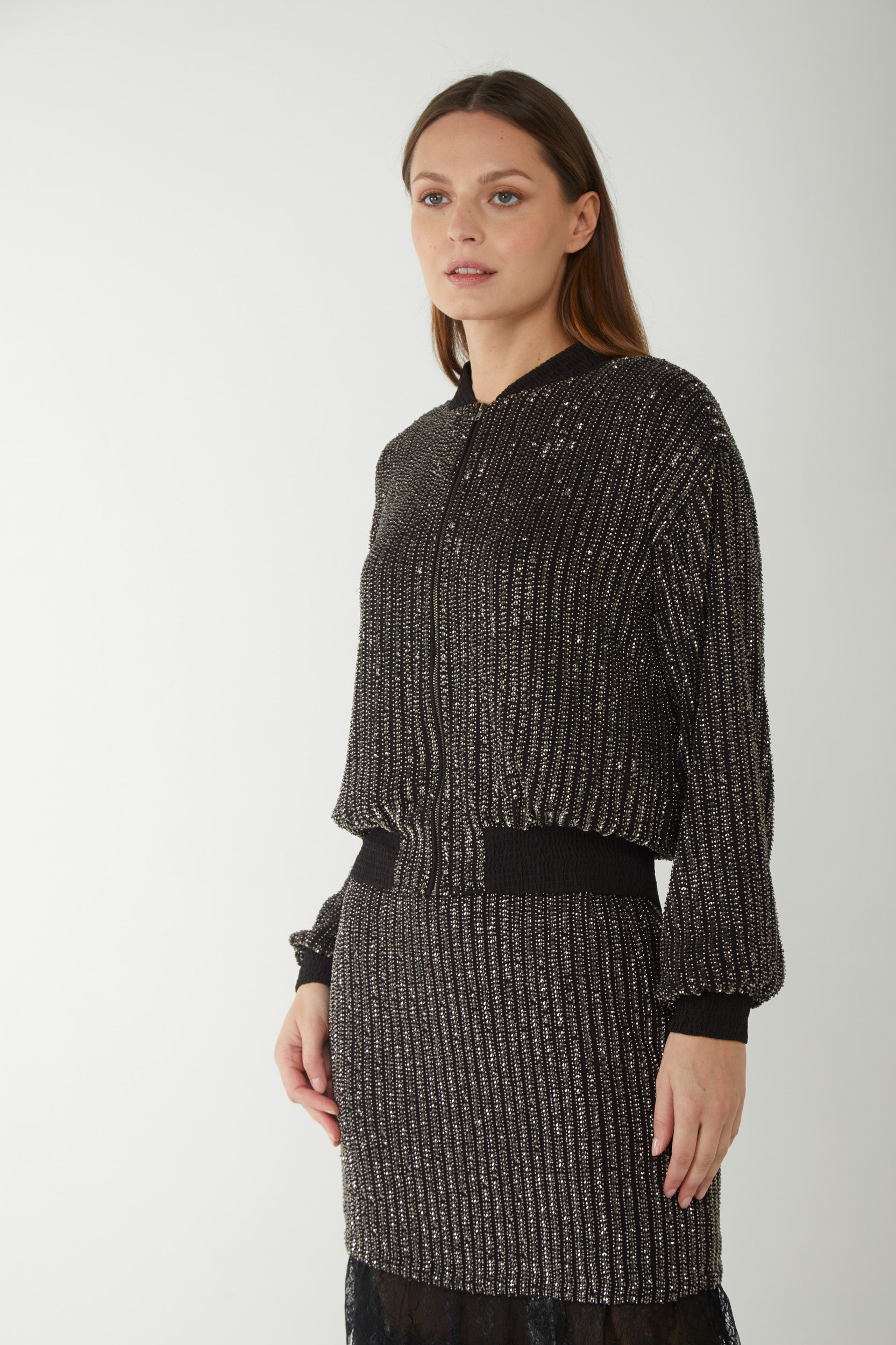 TWINSET-Bomberjacke mit Paillettenstickerei