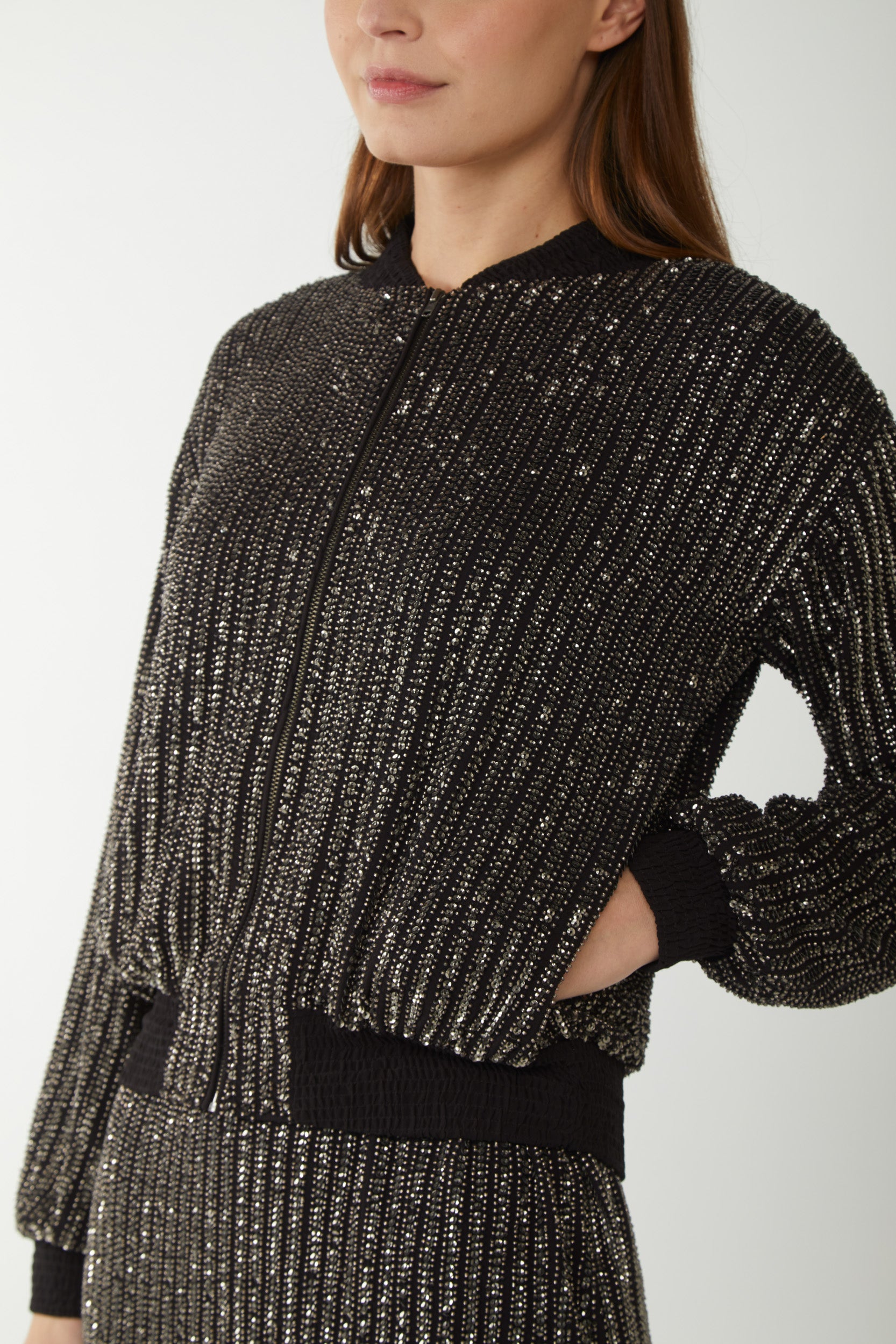 TWINSET-Bomberjacke mit Paillettenstickerei