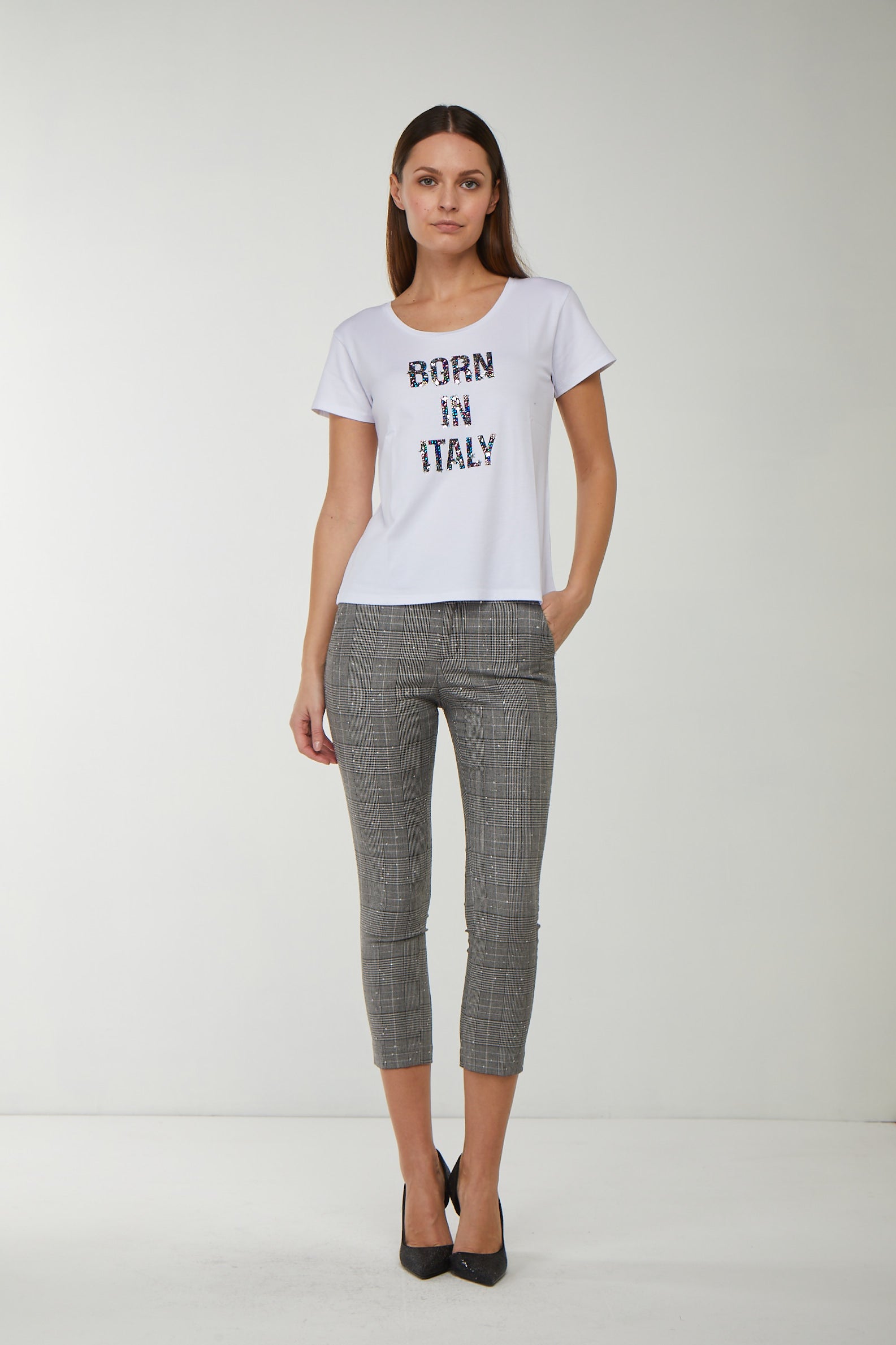 LIU JO T-Shirt mit Sritta Glitter Mehrfarbig