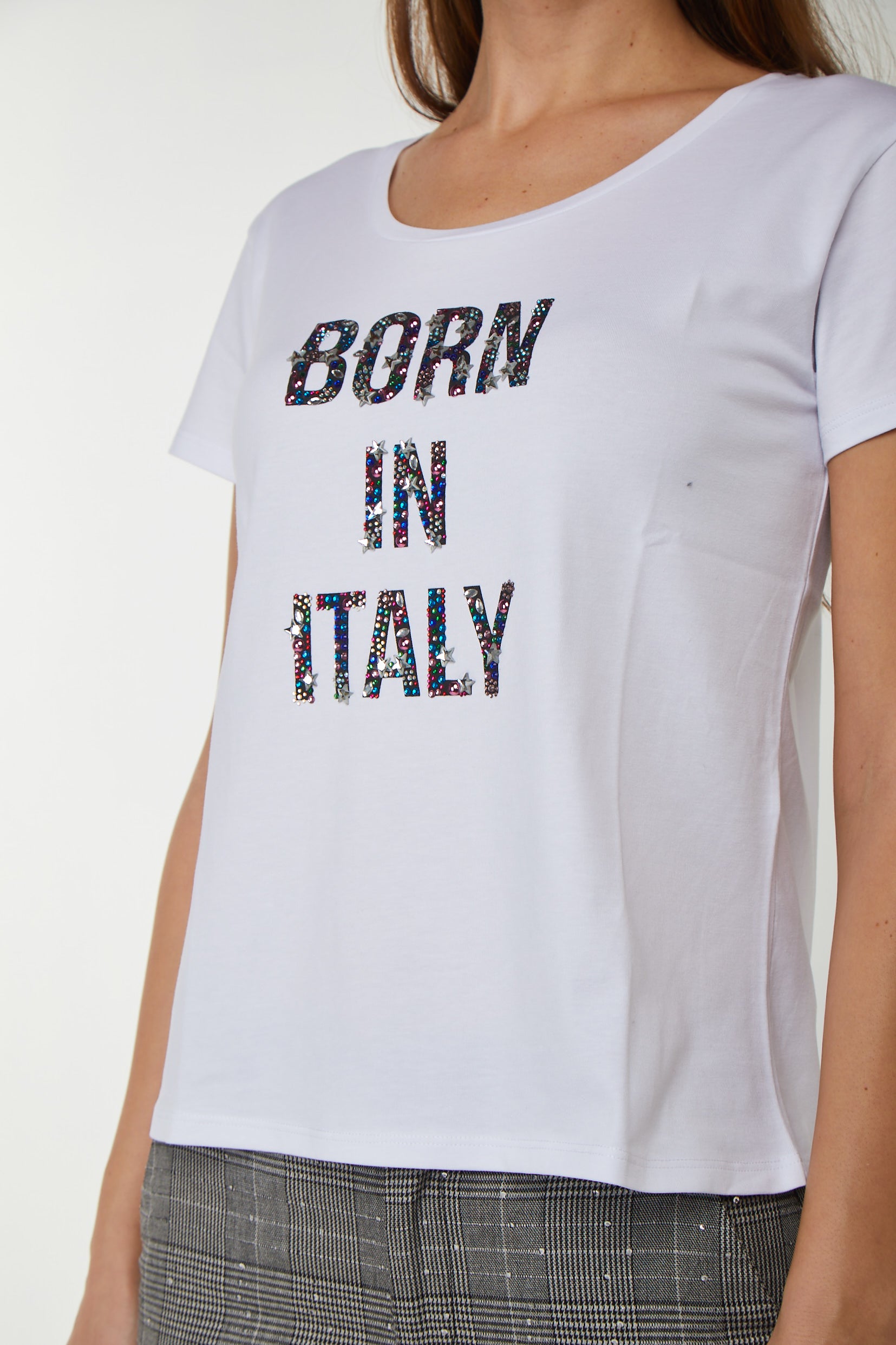 LIU JO T-Shirt mit Sritta Glitter Mehrfarbig