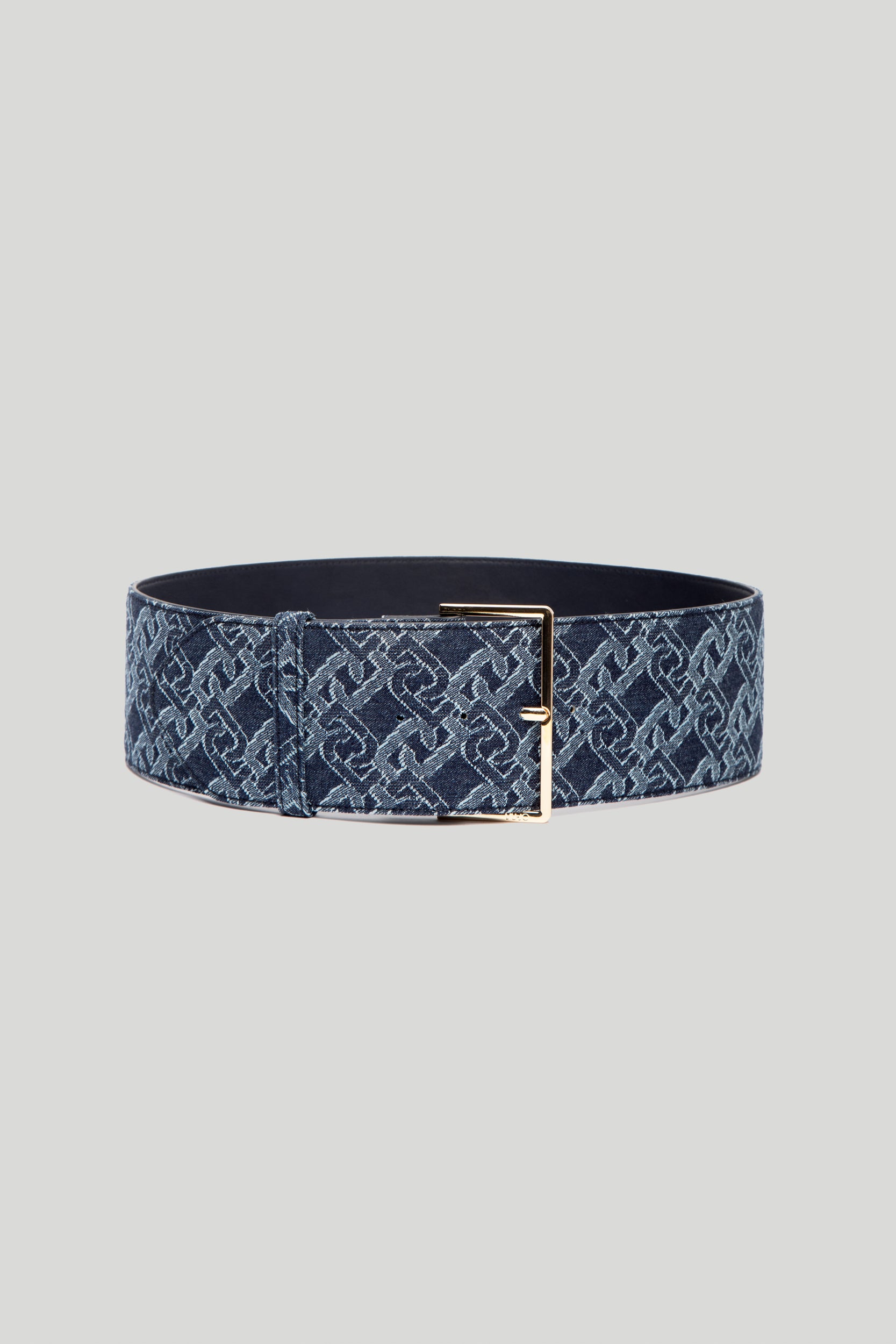 LIU JO Gürtel mit Blau Denim-Kettendruck