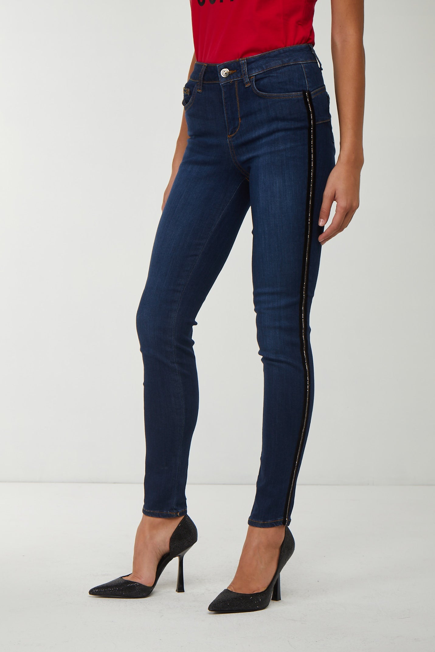 LIU JO Jeans mit Riga-Strass