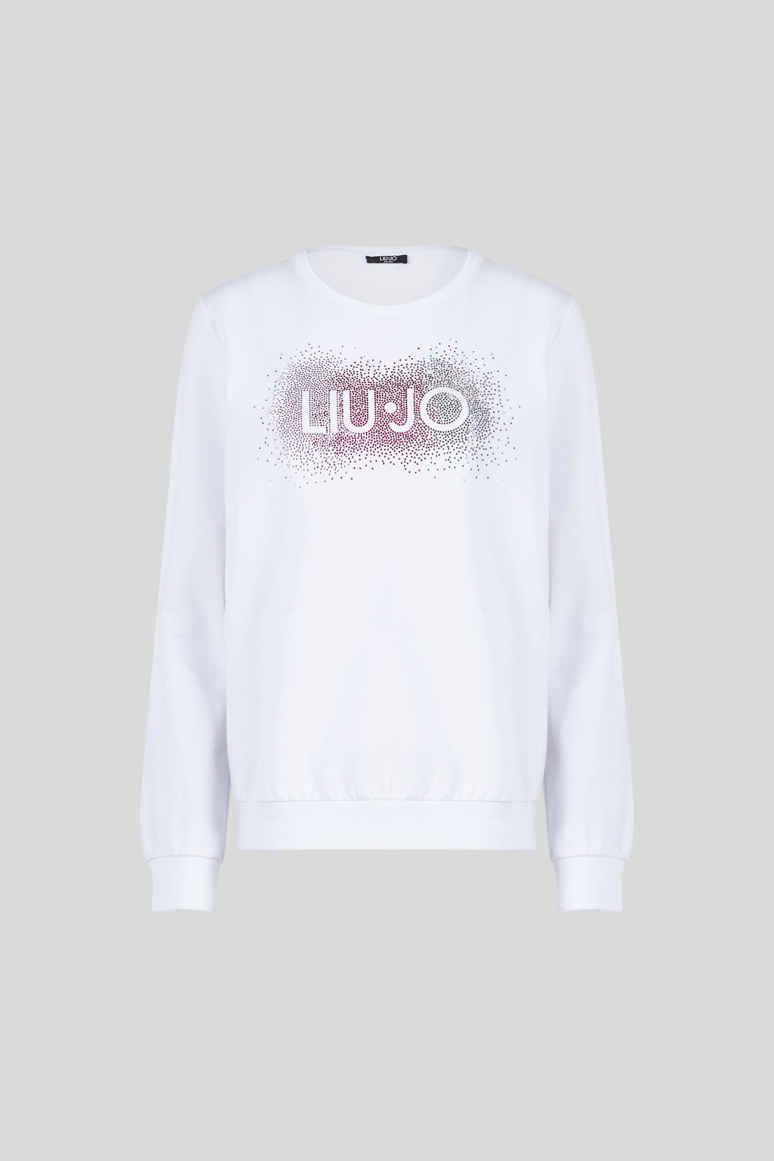 LIU JO Weiße Sweatshirt mit Glitzerlogo