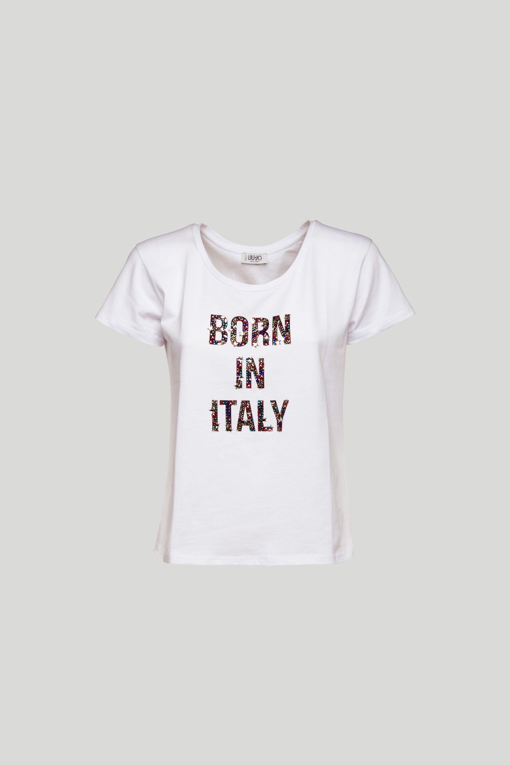 LIU JO T-Shirt mit Sritta Glitter Mehrfarbig