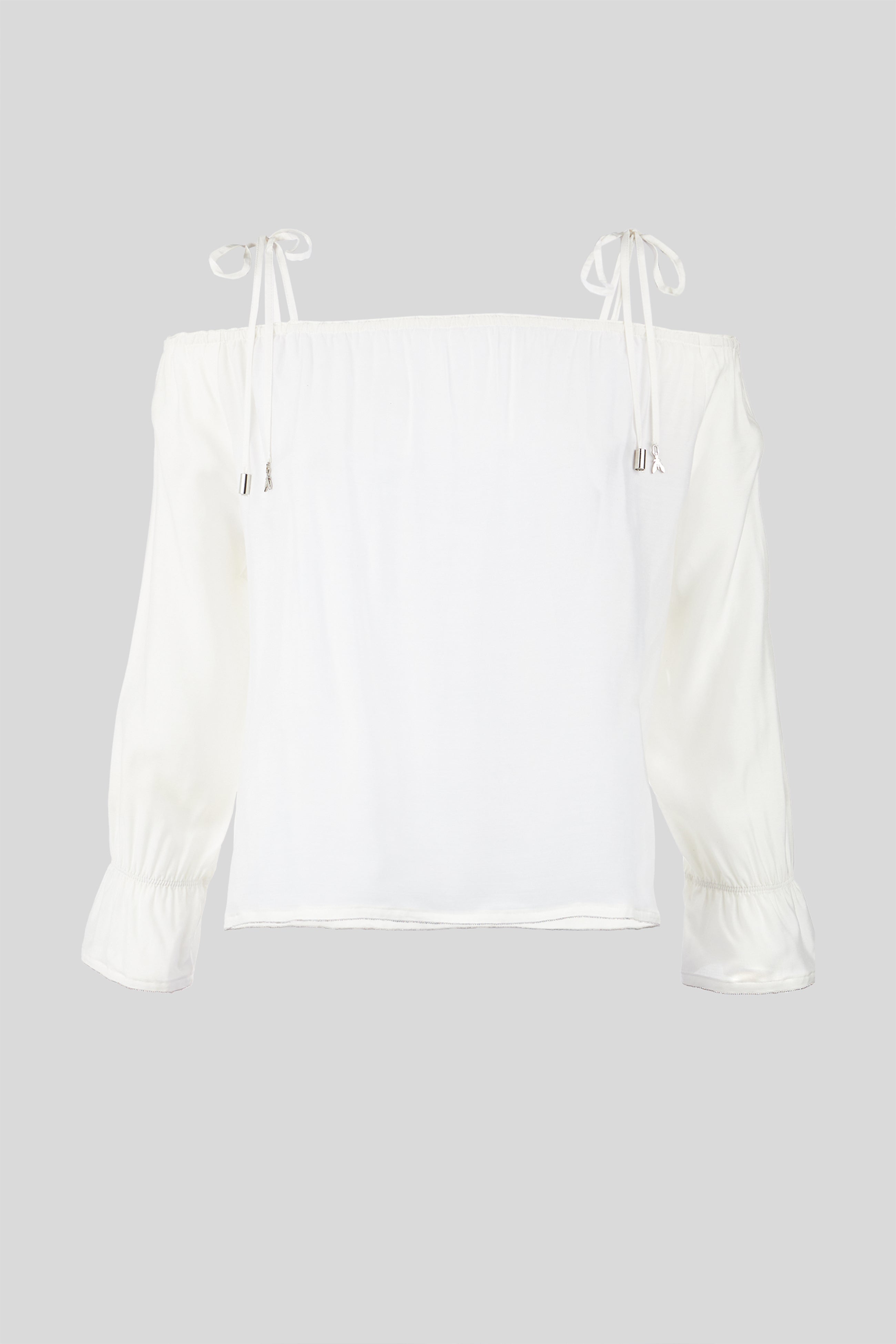 PATRIZIA PEPE Weiße gekräuseltes T-Shirt