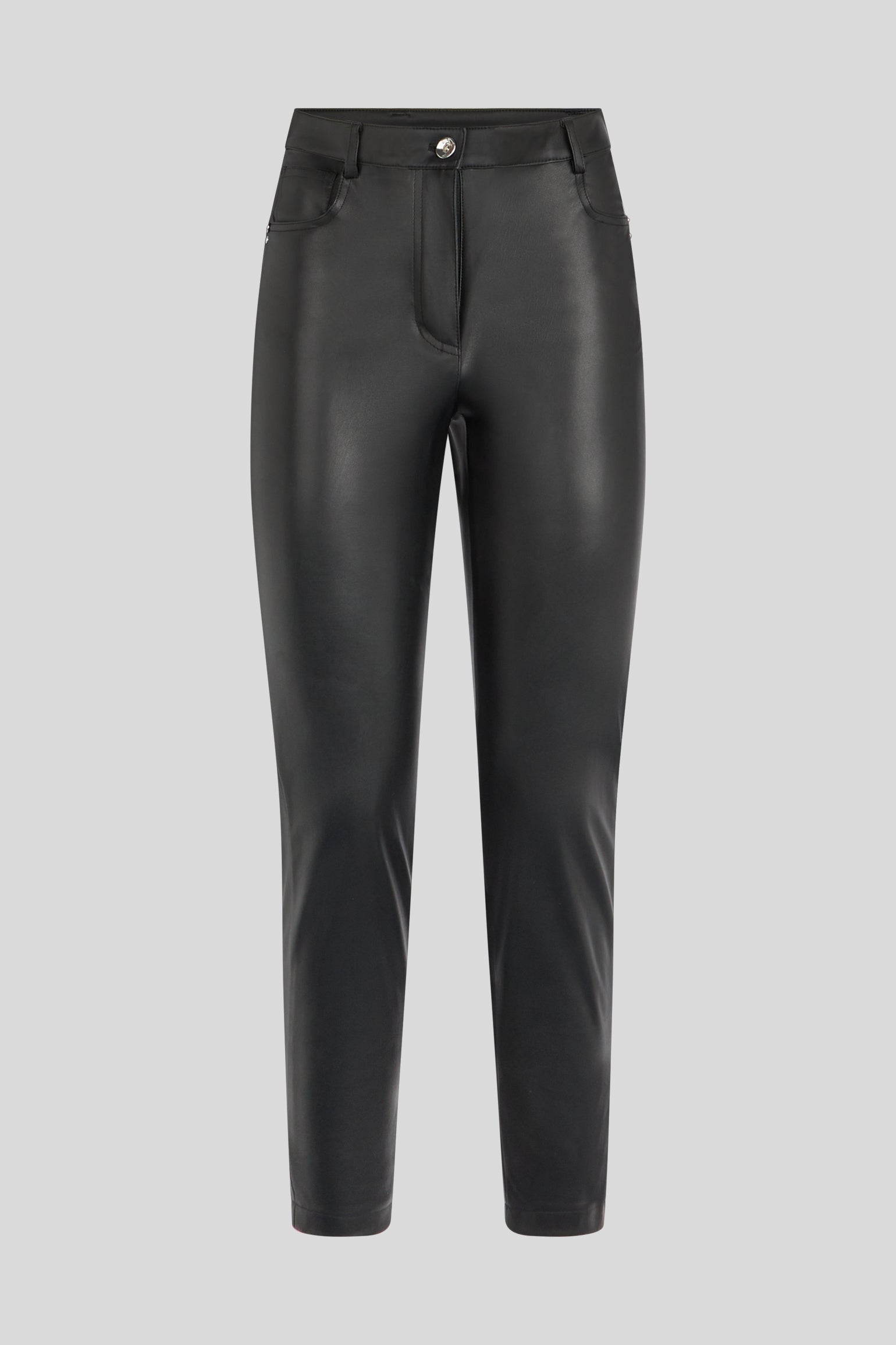 PATRIZIA PEPE Schwarz Kunstlederhose mit Blumen