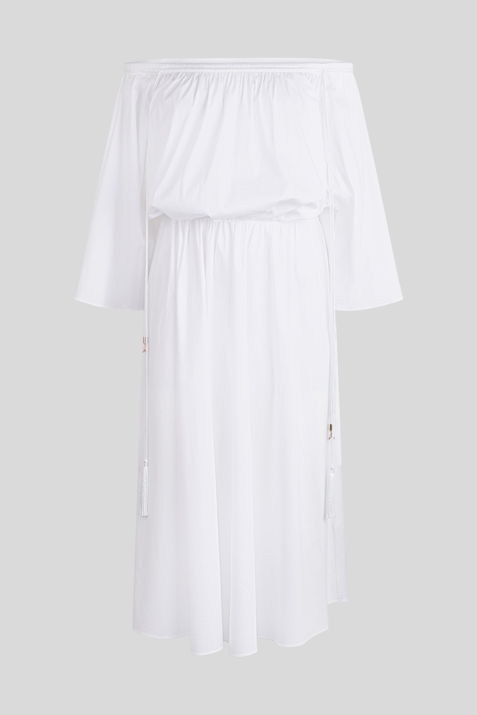 PATRIZIA PEPE Weiße schulterfreies Midikleid