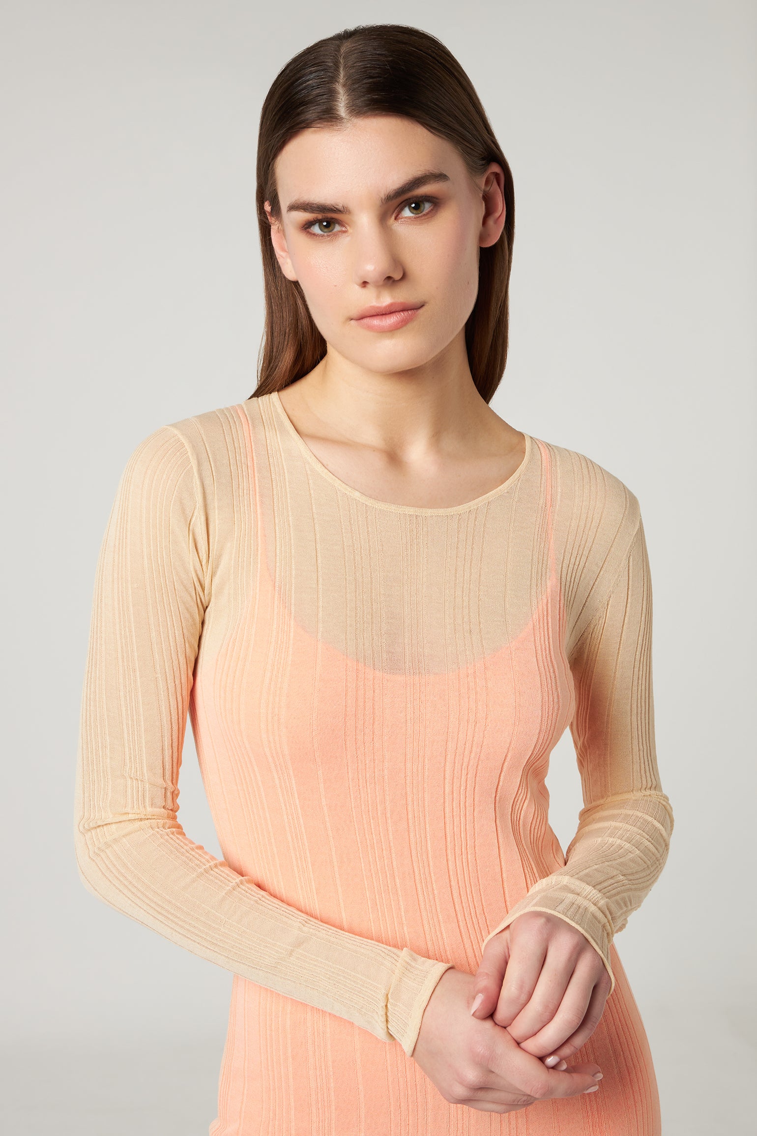 PATRIZIA PEPE Orange Fluo Longuette-Kleid