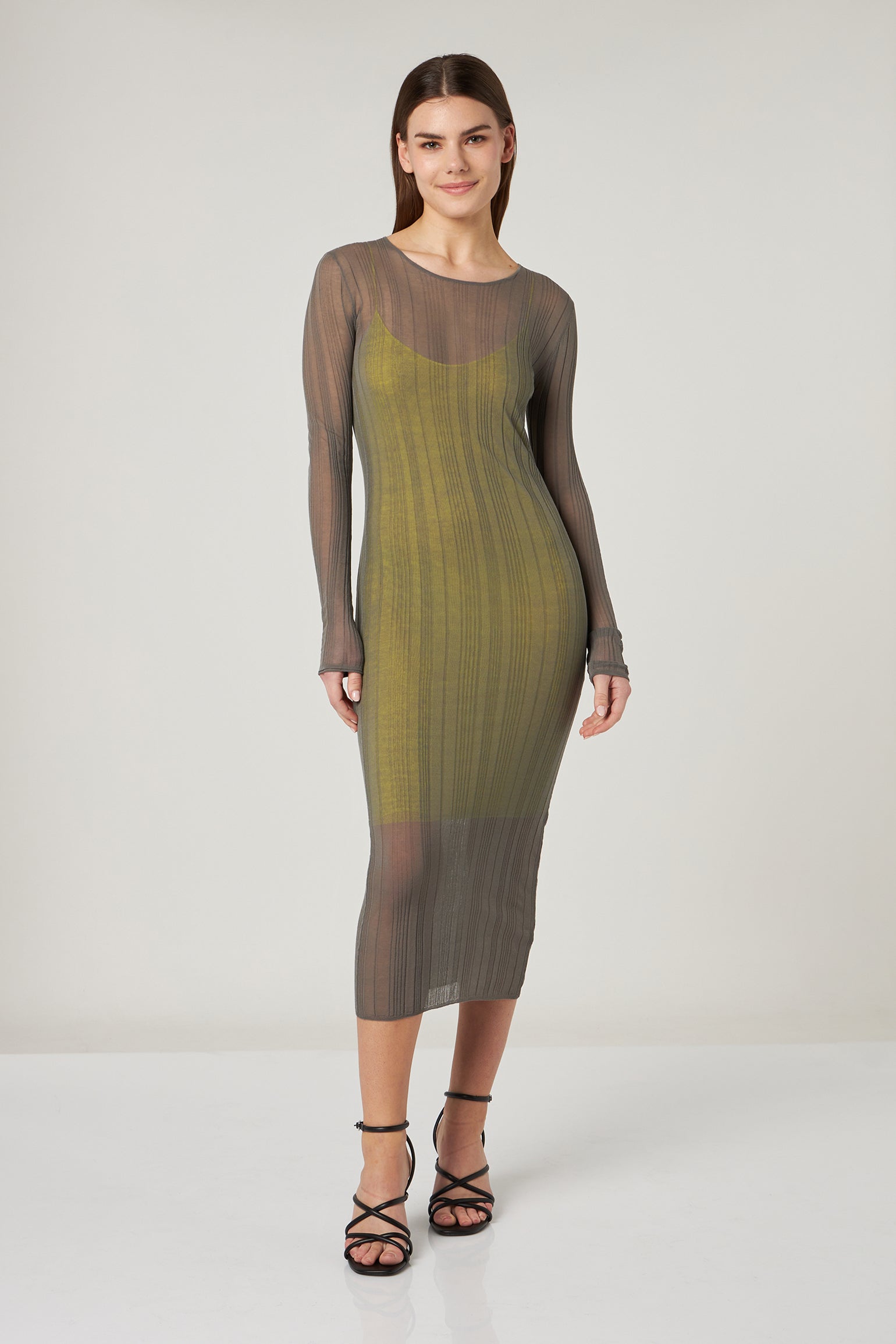 PATRIZIA PEPE Graues Citrus Longuette-Kleid