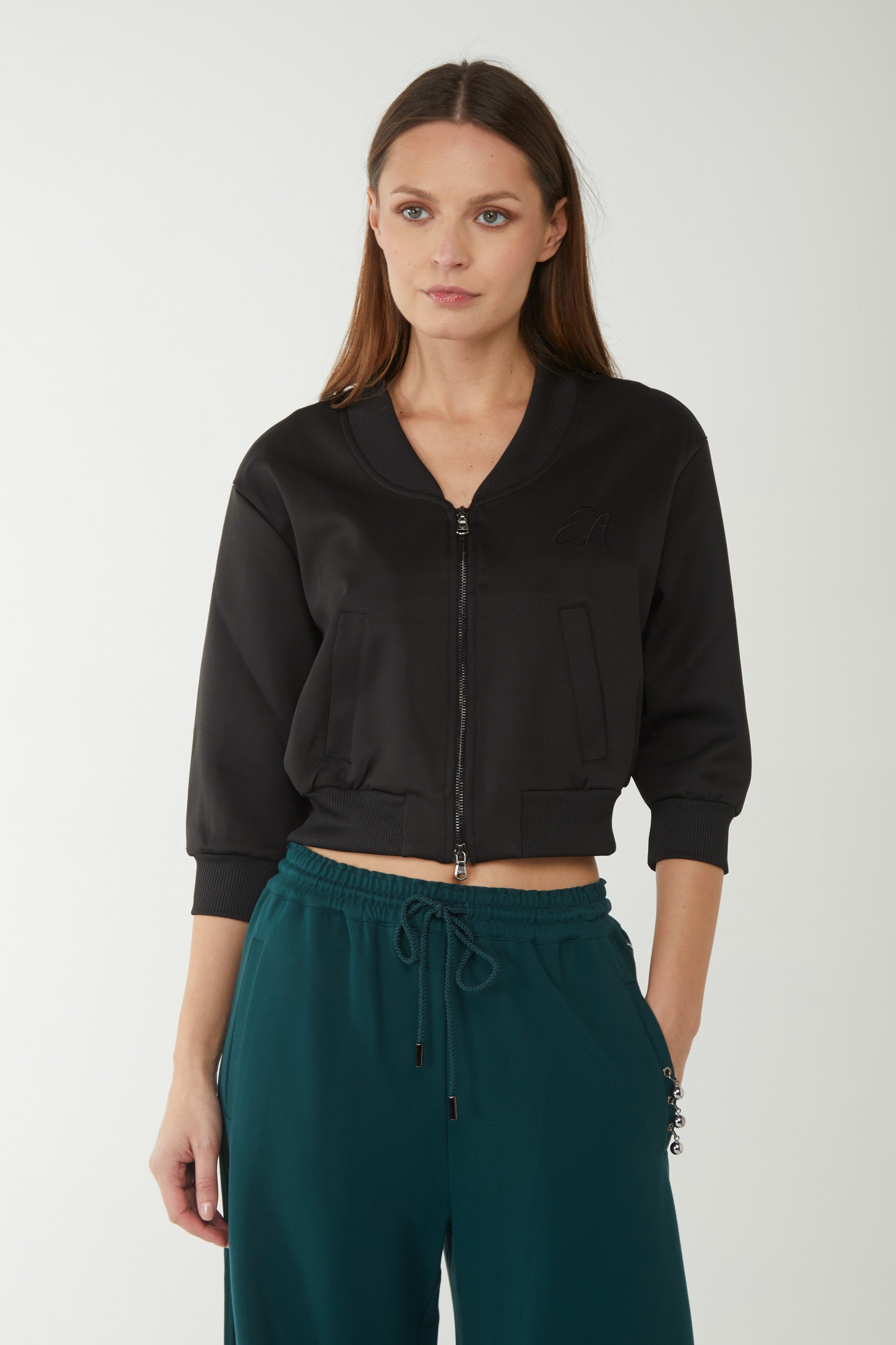 EMPORIO ARMANI Schwarz Sweatshirt mit Reißverschluss