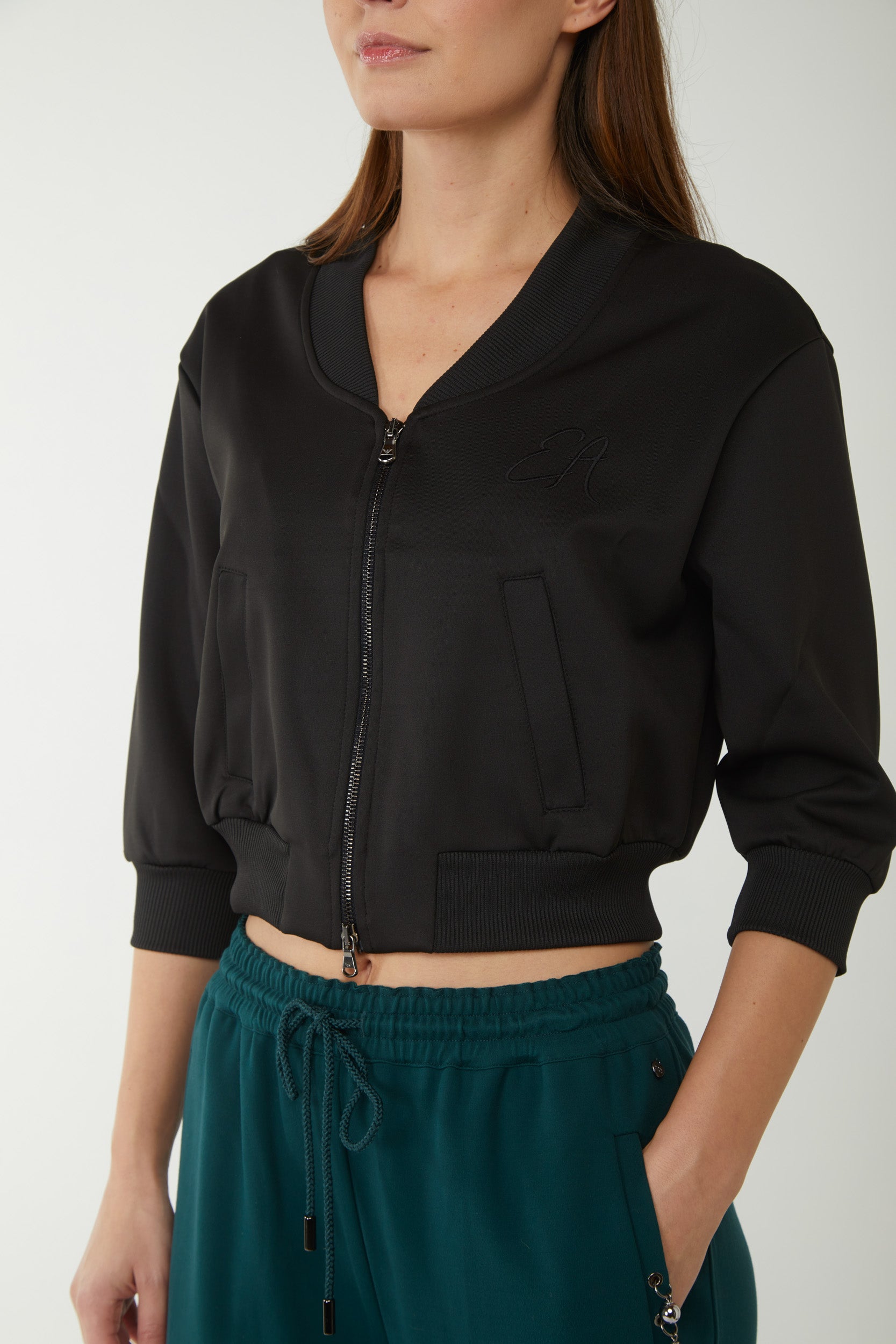 EMPORIO ARMANI Schwarz Sweatshirt mit Reißverschluss