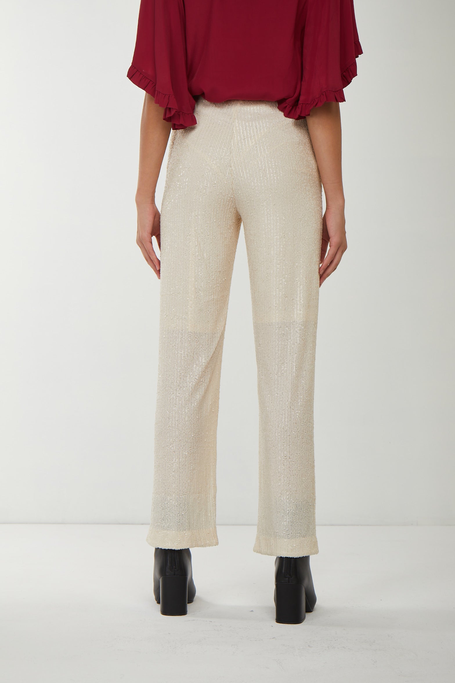 PINKO Hose Full Paillettes Beige