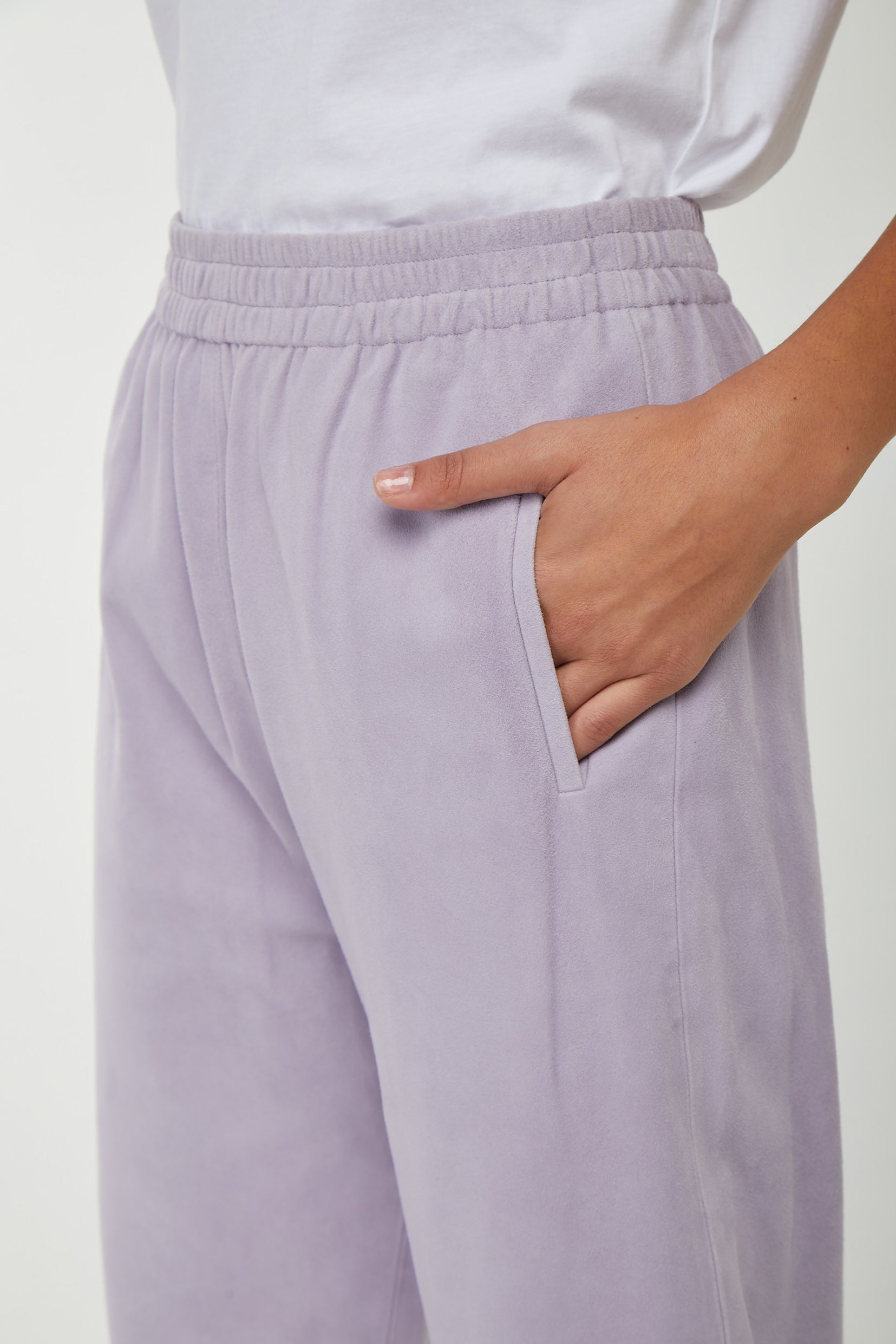PINKO Lilafarbene Wildlederhose