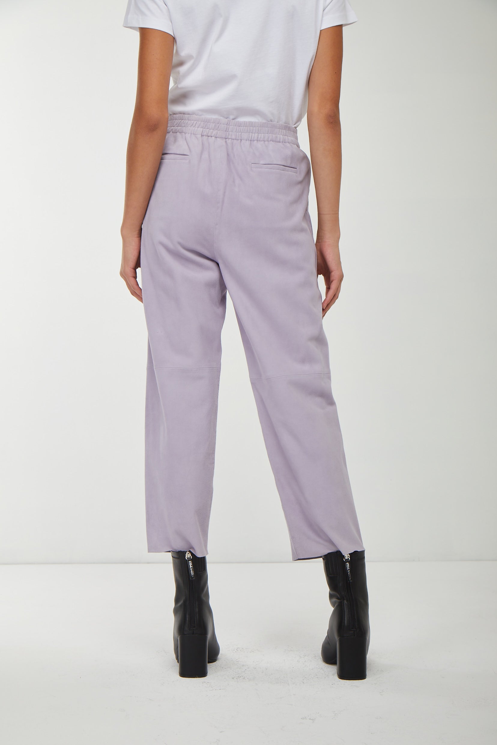 PINKO Lilafarbene Wildlederhose