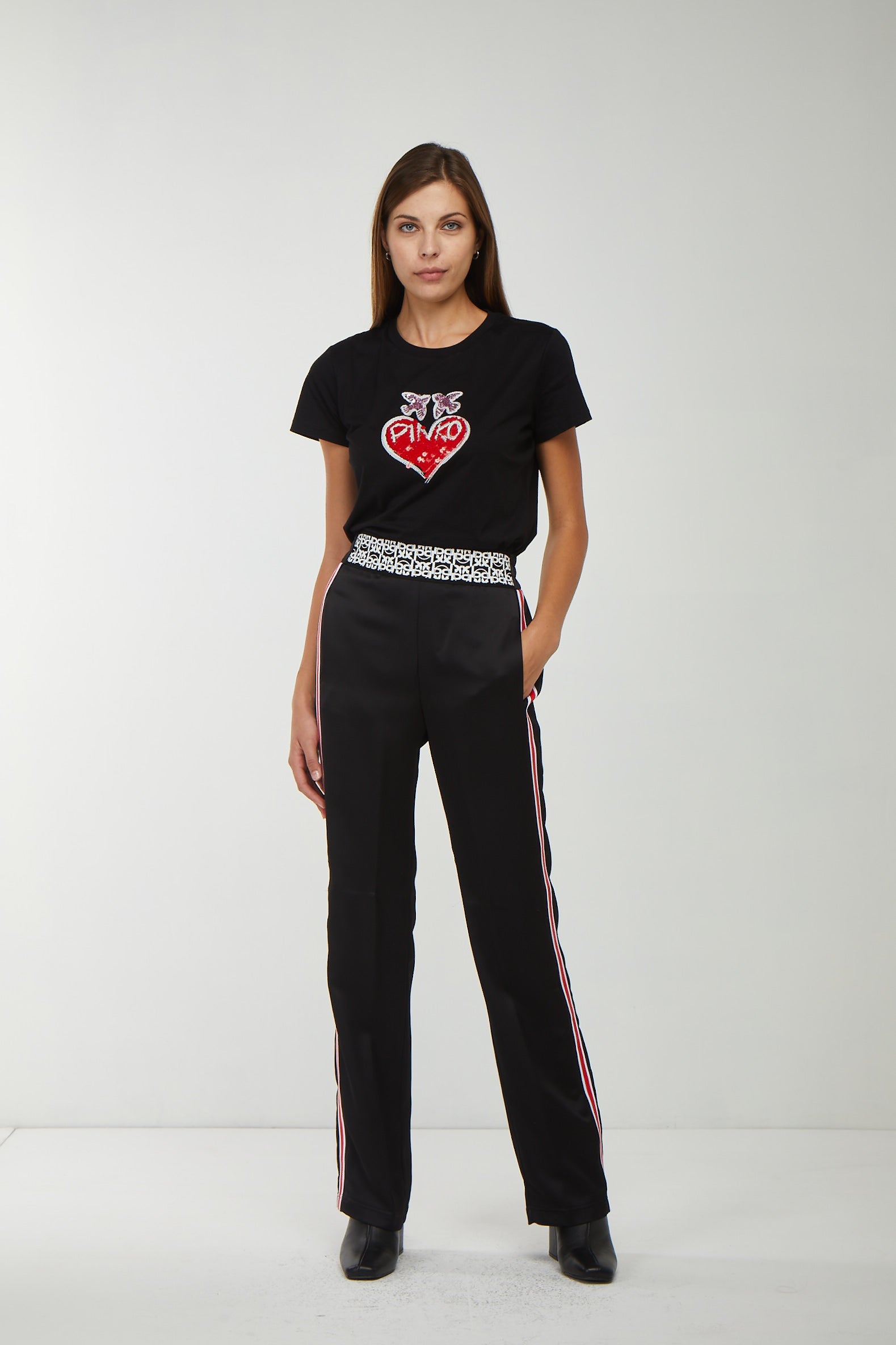 PINKO-Hose mit Schwarz Seitenbändern