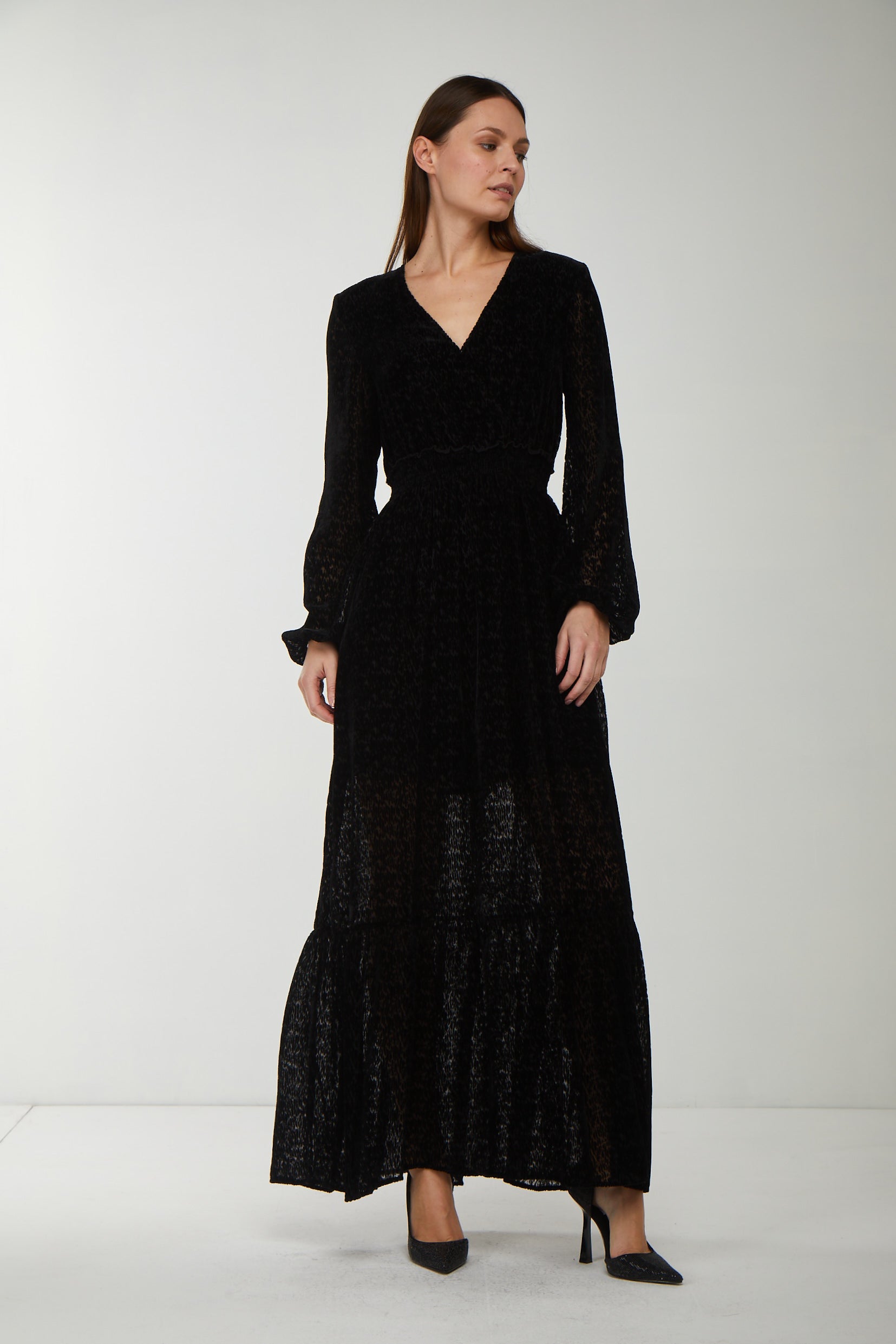 LIU JO Langes Schwarz Samtkleid