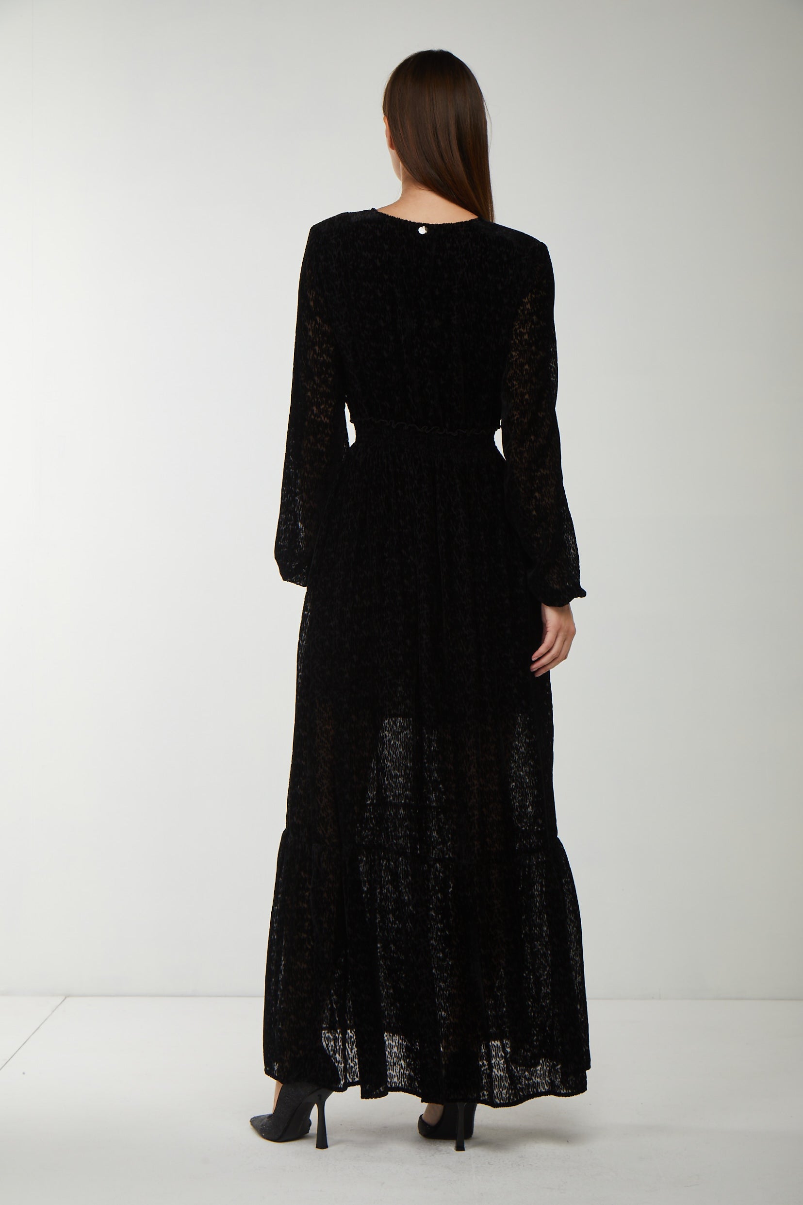 LIU JO Langes Schwarz Samtkleid