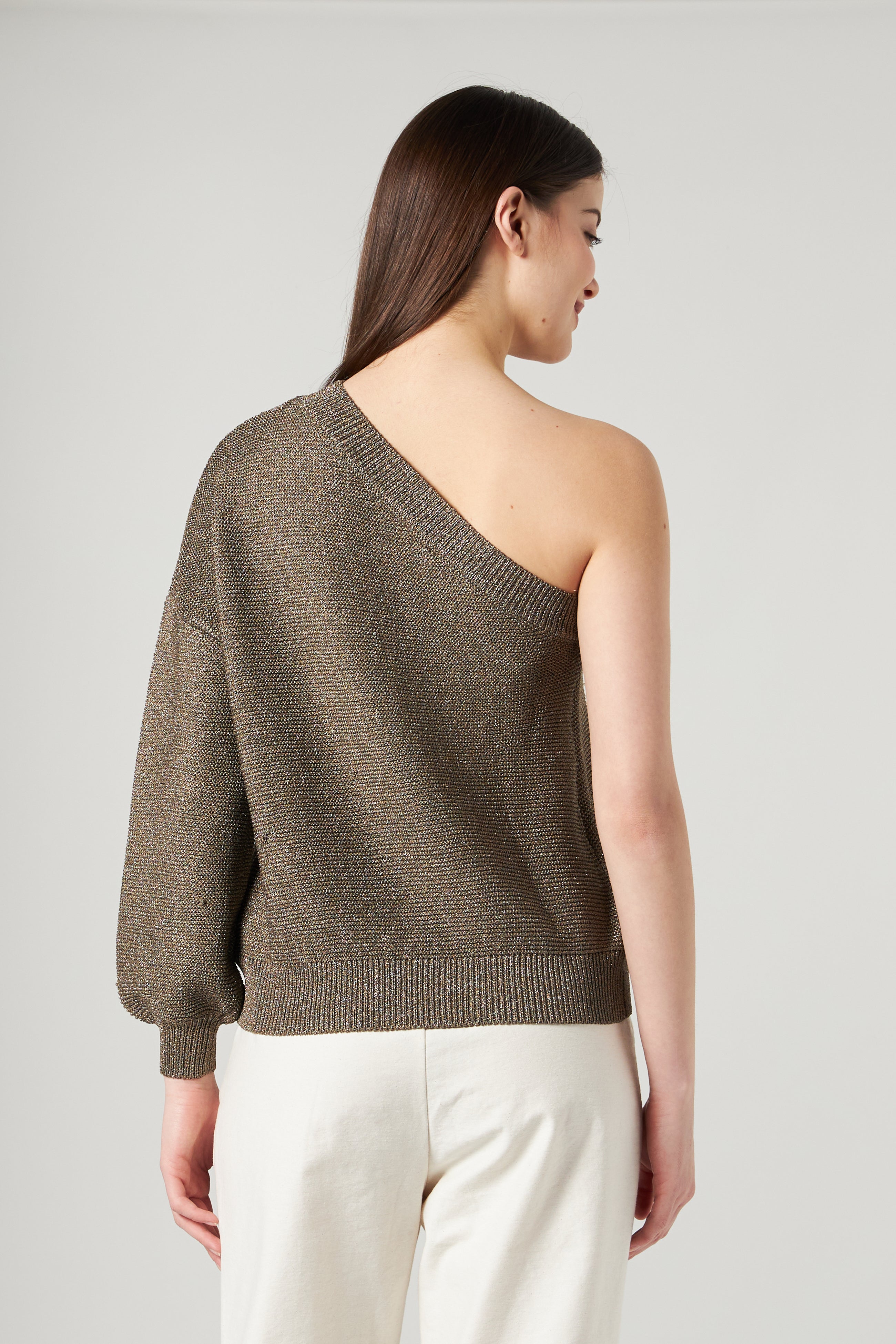 LIU JO Lurex One-Shoulder-Pullover